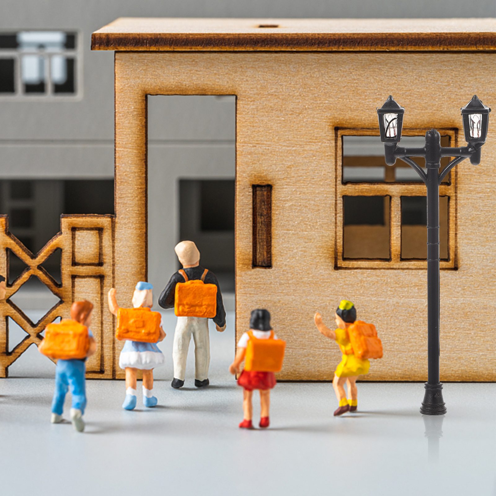 10 Pcs Decor Models Mini Street Light Lamp Miniature Abs