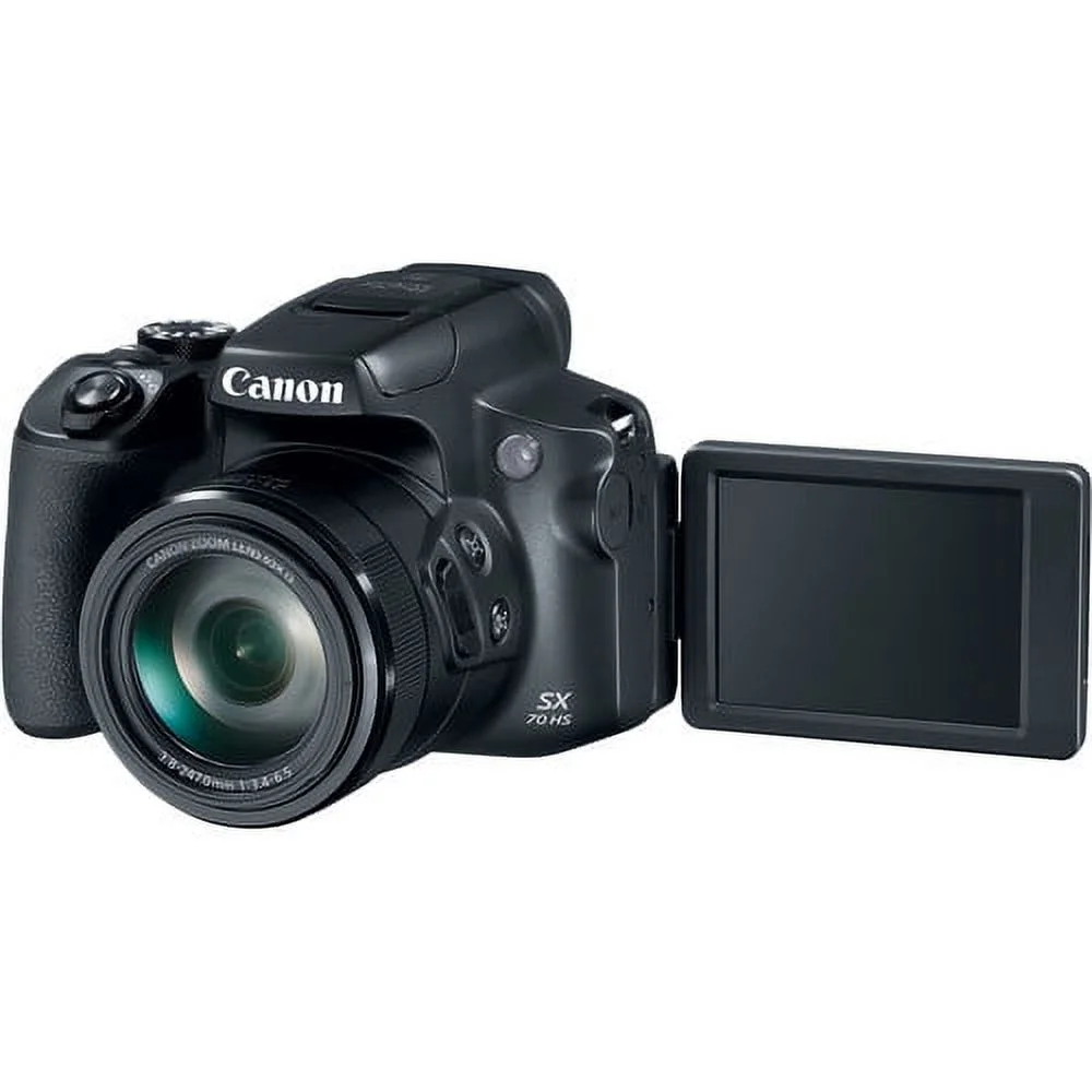 Canon Powershot SX70 20.3MP Digital Camera 65x Optical Zoom Lens 4K Video 3-inch LCD Tilt Screen + 16 GB Buzz-Photo Bundle