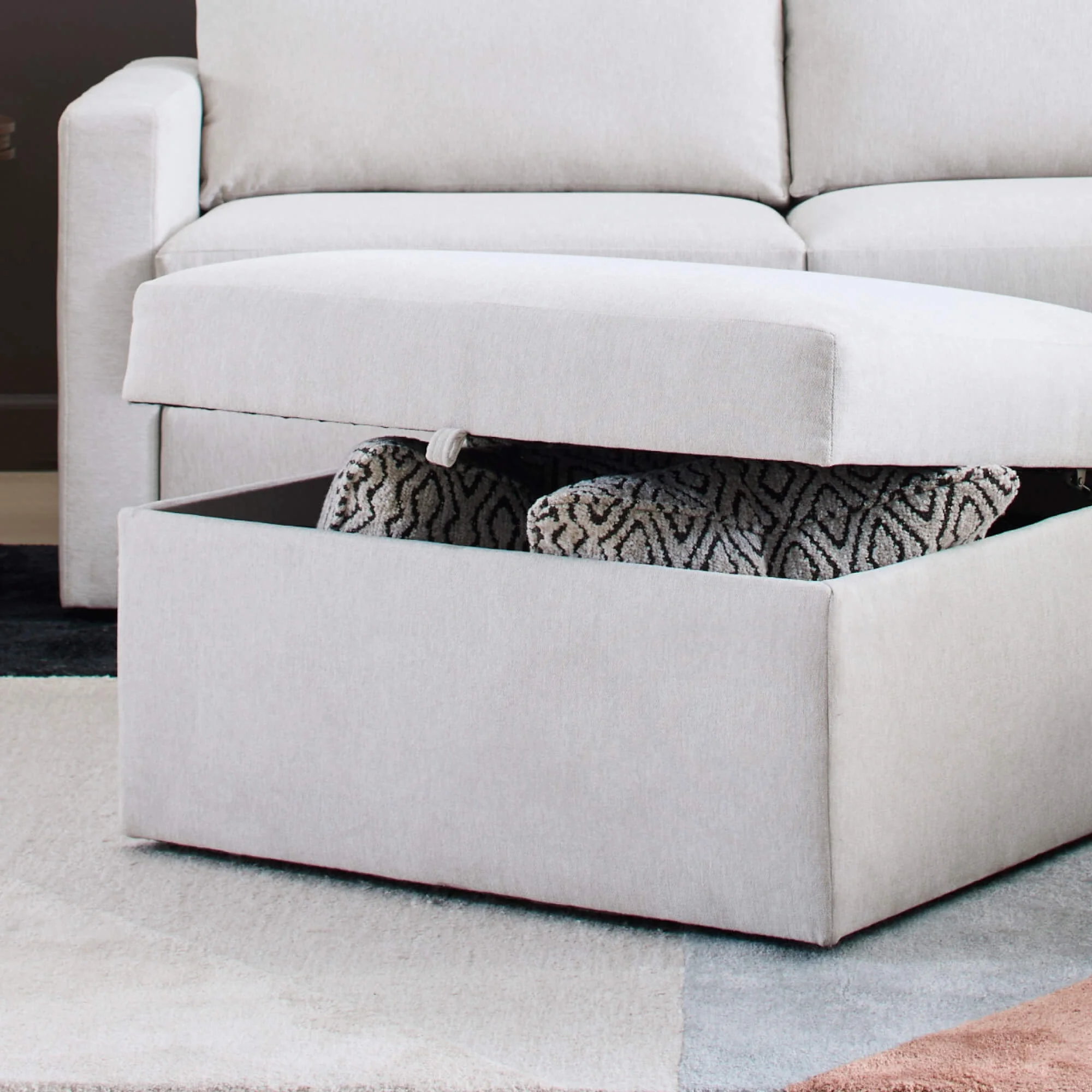 Flex Ottoman with Storage - Frost