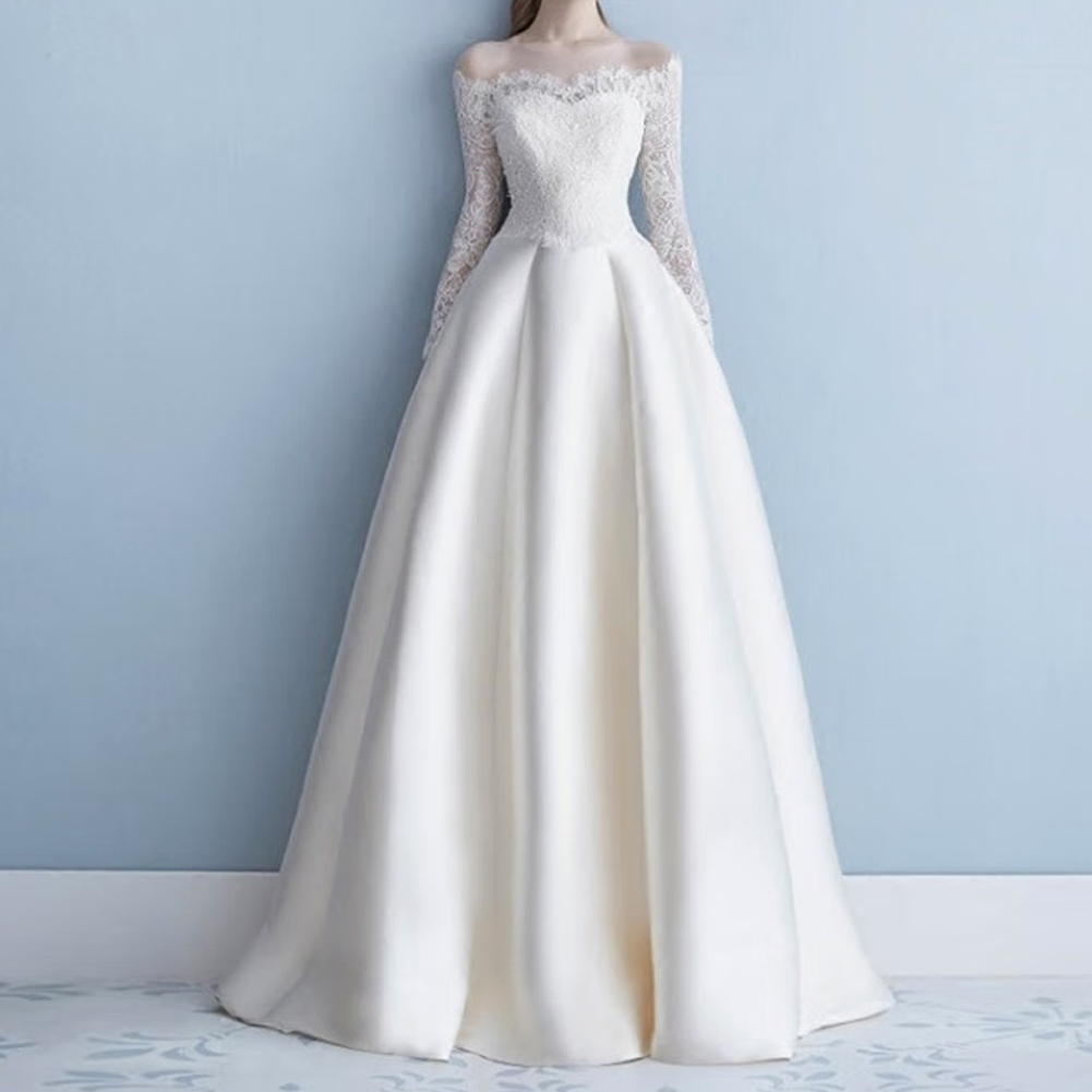 IUOCGH Wedding dresses, Women's Lace Cocktail Dress Hi-Lo Off Shoulder Bridesmaid Swing Formal Party Dress