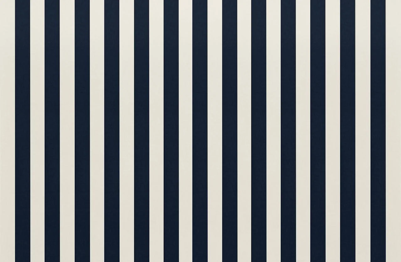 RSH Décor Indoor Outdoor 3 Piece Tufted Wicker Cushion Set, Standard, Navy Blue & White Stripe