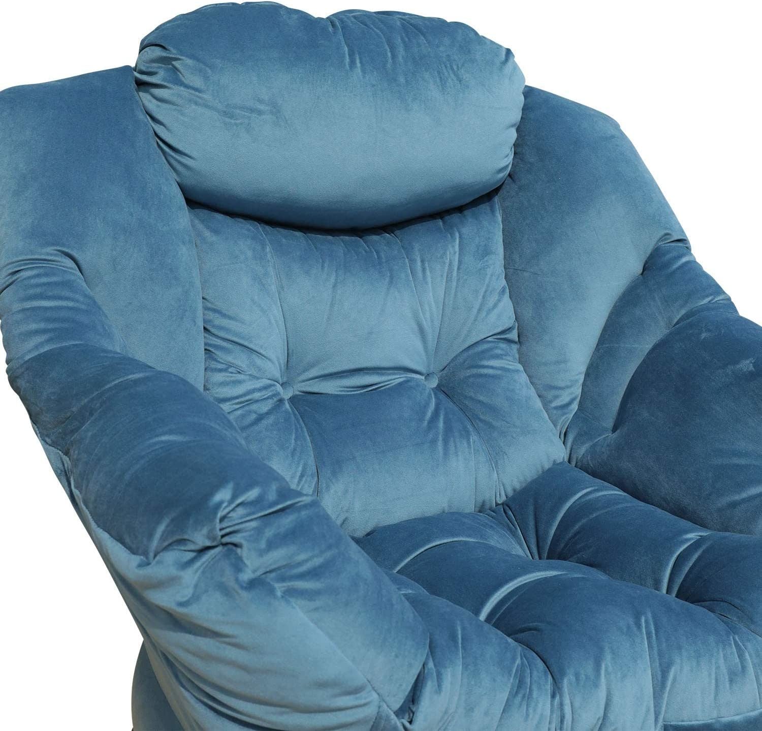 Accent Chair Lazy Reclining Armchair with Removable Metal Legs and High-Density Foam, Single Sofa Chair