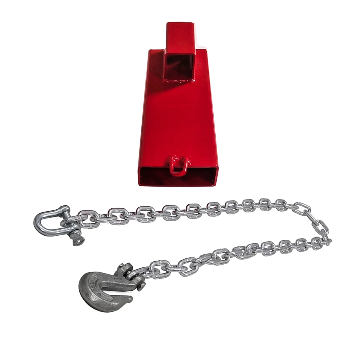 ALEKO FTRH2T Clamp on Forklift Hitch Receiver Towing Adapter with Chain, 2 inches, Red Color