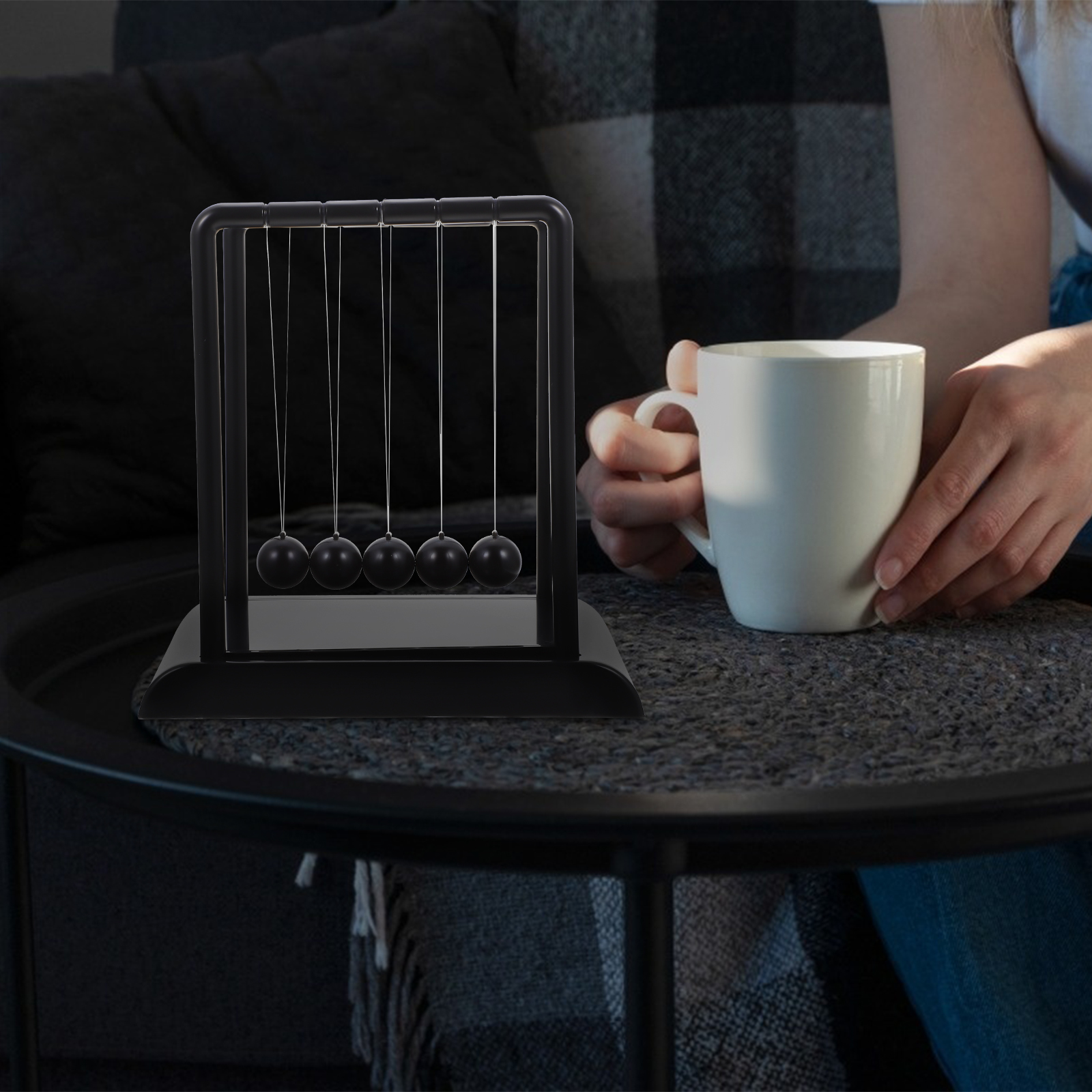 Newtons Cradle Pendulum Balls: Steel Science Physics Gadget Desk Toys Accessories for Physics Teaching Tools