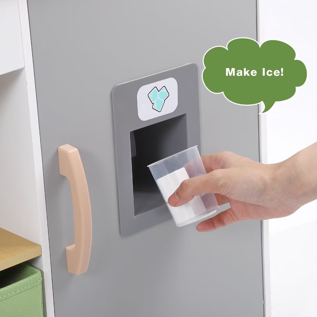 Wooden Kitchen Playset, Kids Play Kitchen with Cookware Accessories