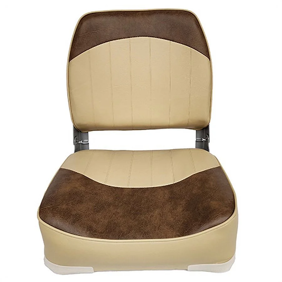 Horizon 1001-AHJ 19 in. Fold Down Low Back Boat Seat, Sand & Brown