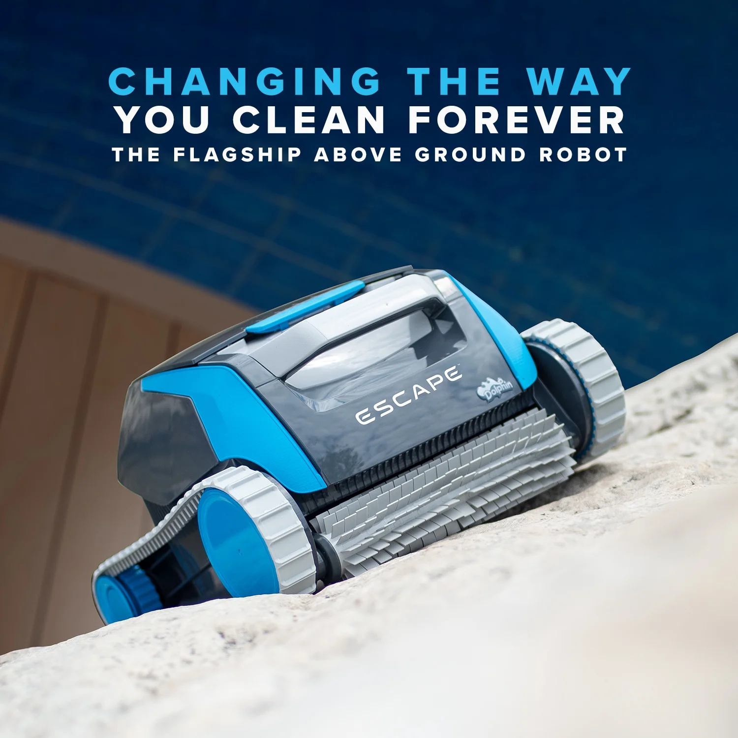 Dolphin Escape Robotic Above Ground Pool Cleaner with Easy to Clean Top Load Filter Basket