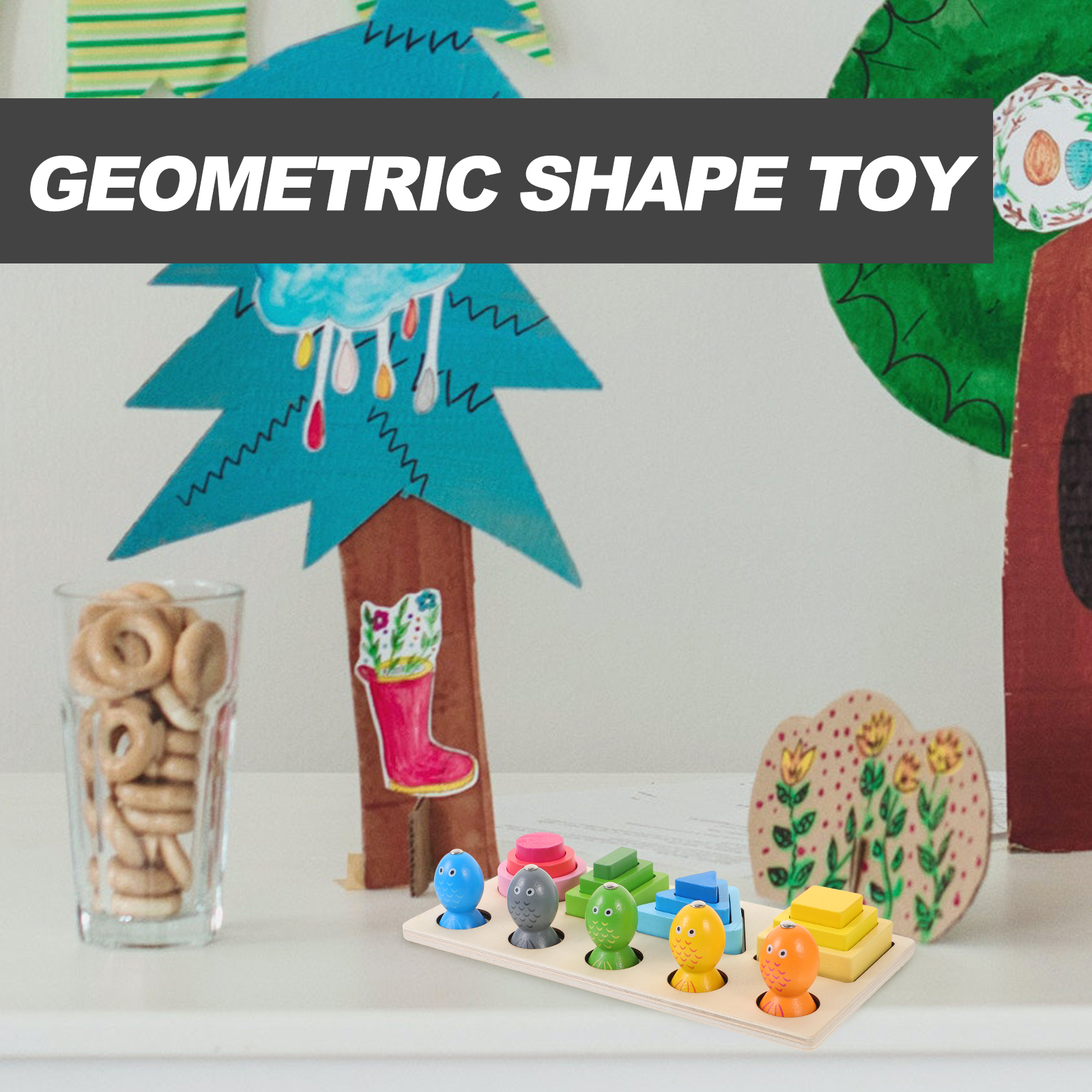 Brain Game Montessori Toys Wooden Educational Building Blocks for Toddlers Color Sorting Magnetic Child