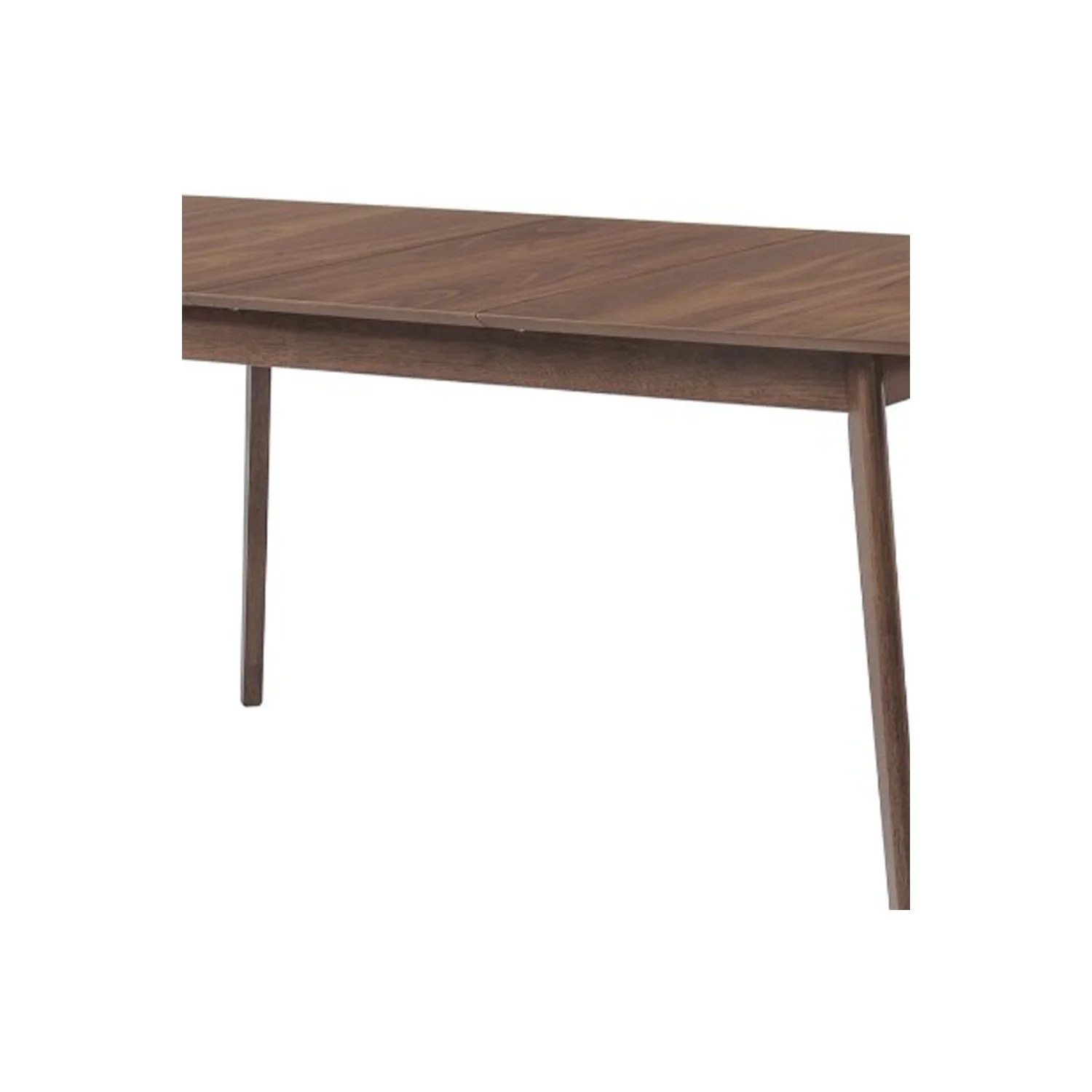 Rectanglular Wooden Dining Table With Round Corners, Walnut Brown