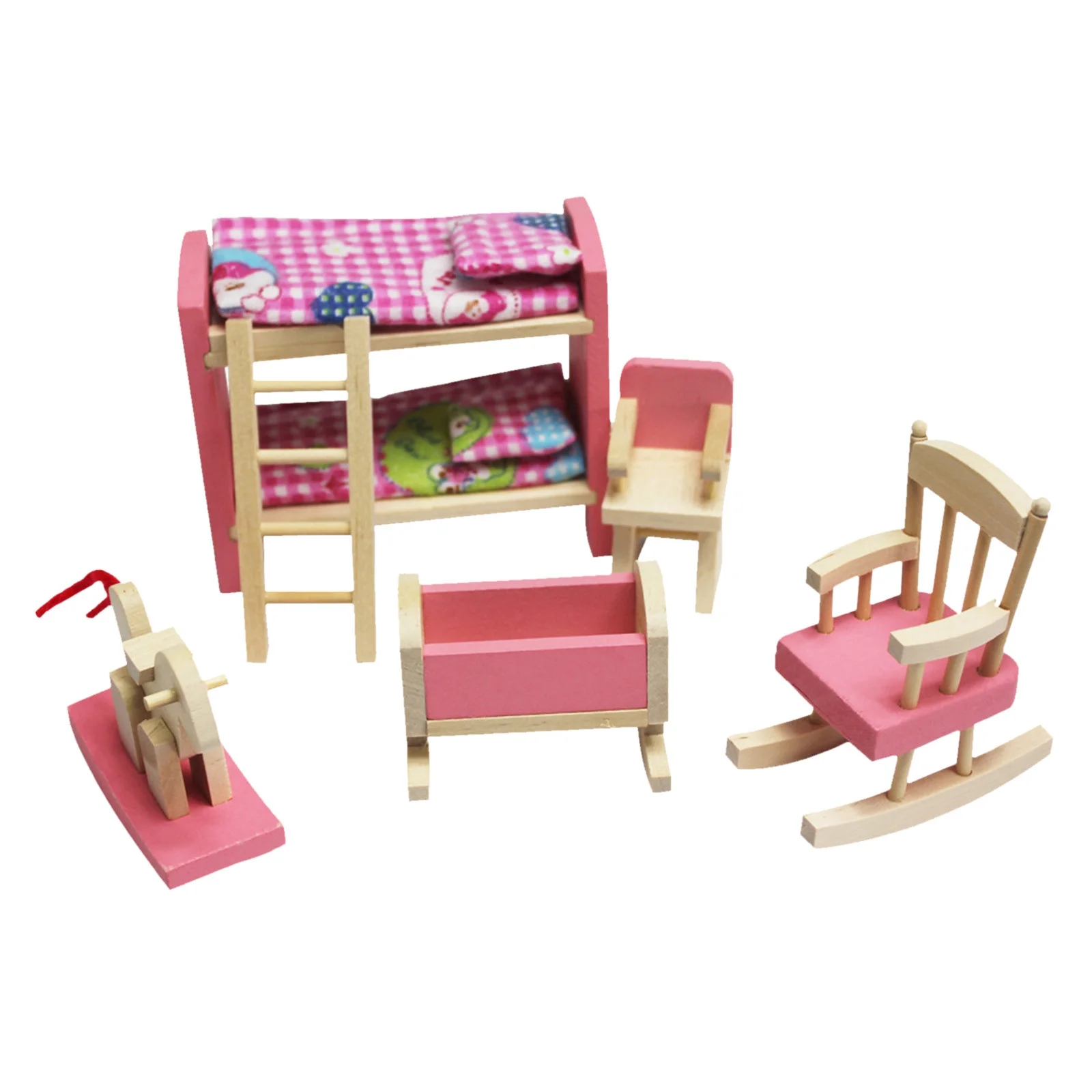 Tarmeek Family Mini Simulation Children's Small Furniture Doll House Toy Bed Kitchen Sofa Model Set Christmas Gifts for Kids 3-12Y