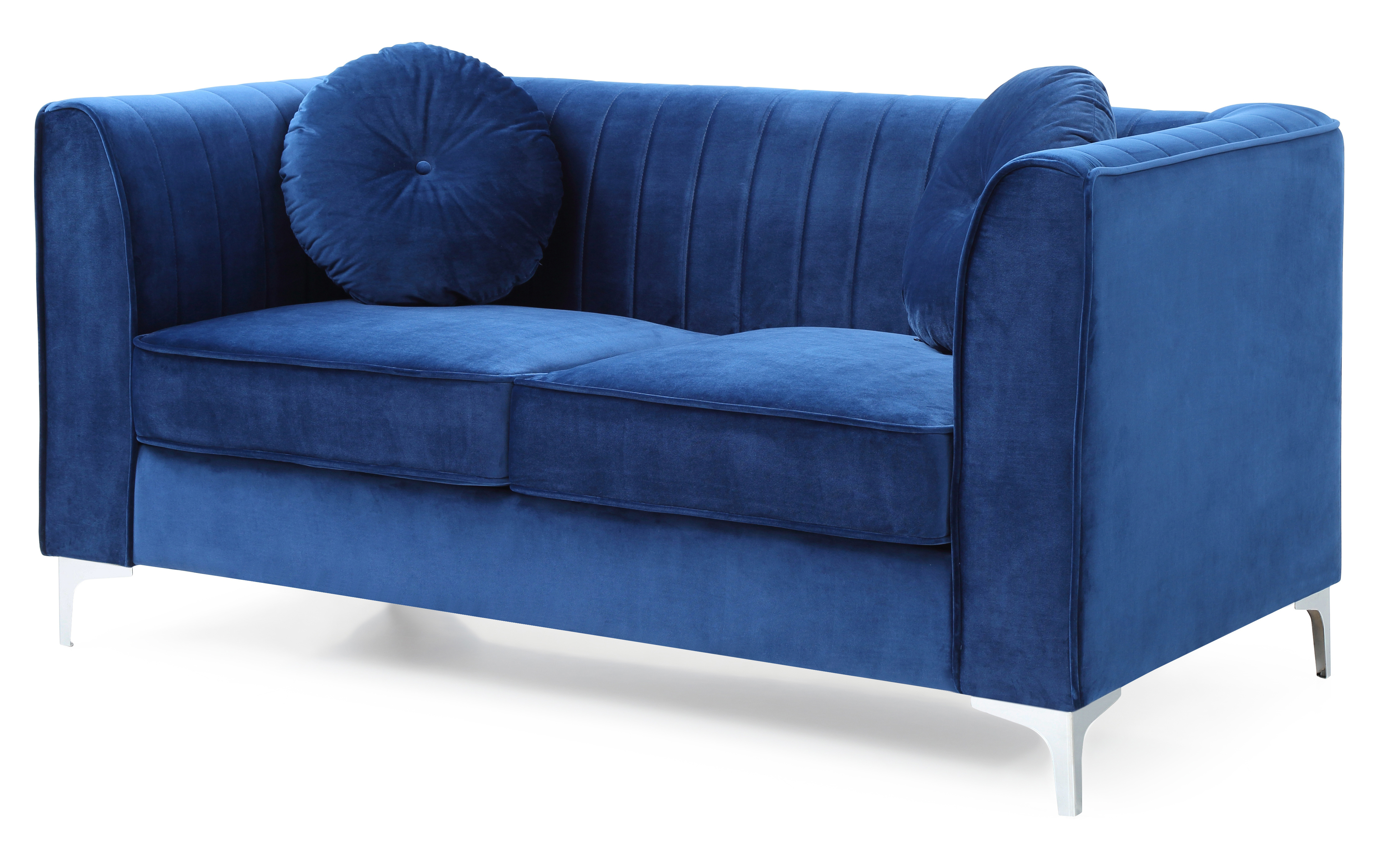 Glam Micro Suede Loveseat - ['26*52*12 in', '26*34*26 in'] - Elevate your space with stylish comfort