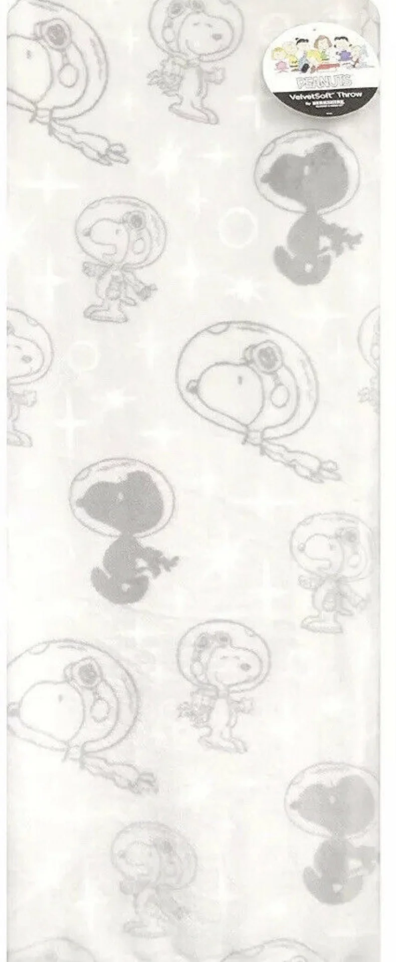 Peanuts Snoopy Flying Ace Astronaut in Space  Throw Blanket 50 x 70 Grey