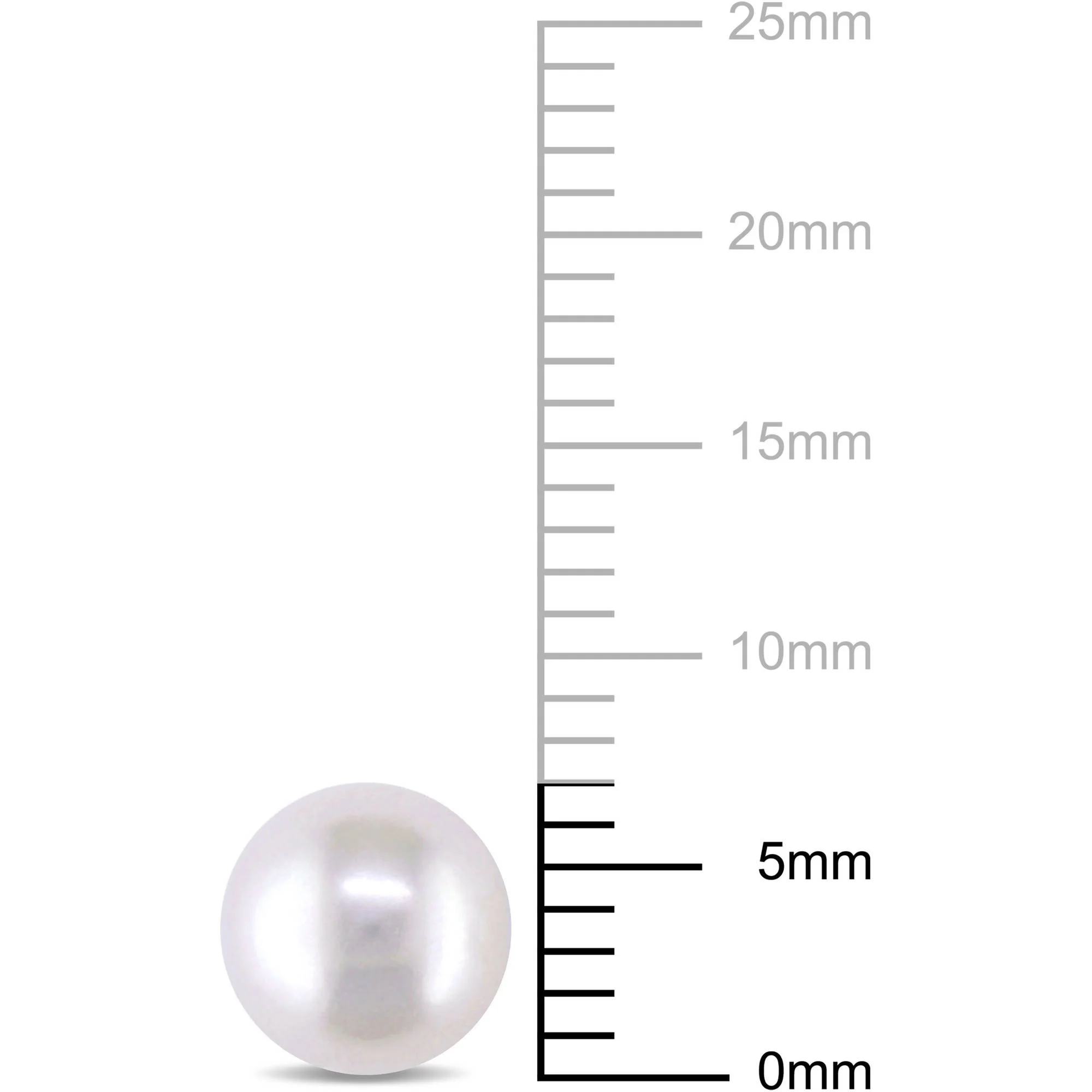 7-7.5mm White Round Cultured Freshwater Pearl 14kt Yellow Gold Stud Earrings