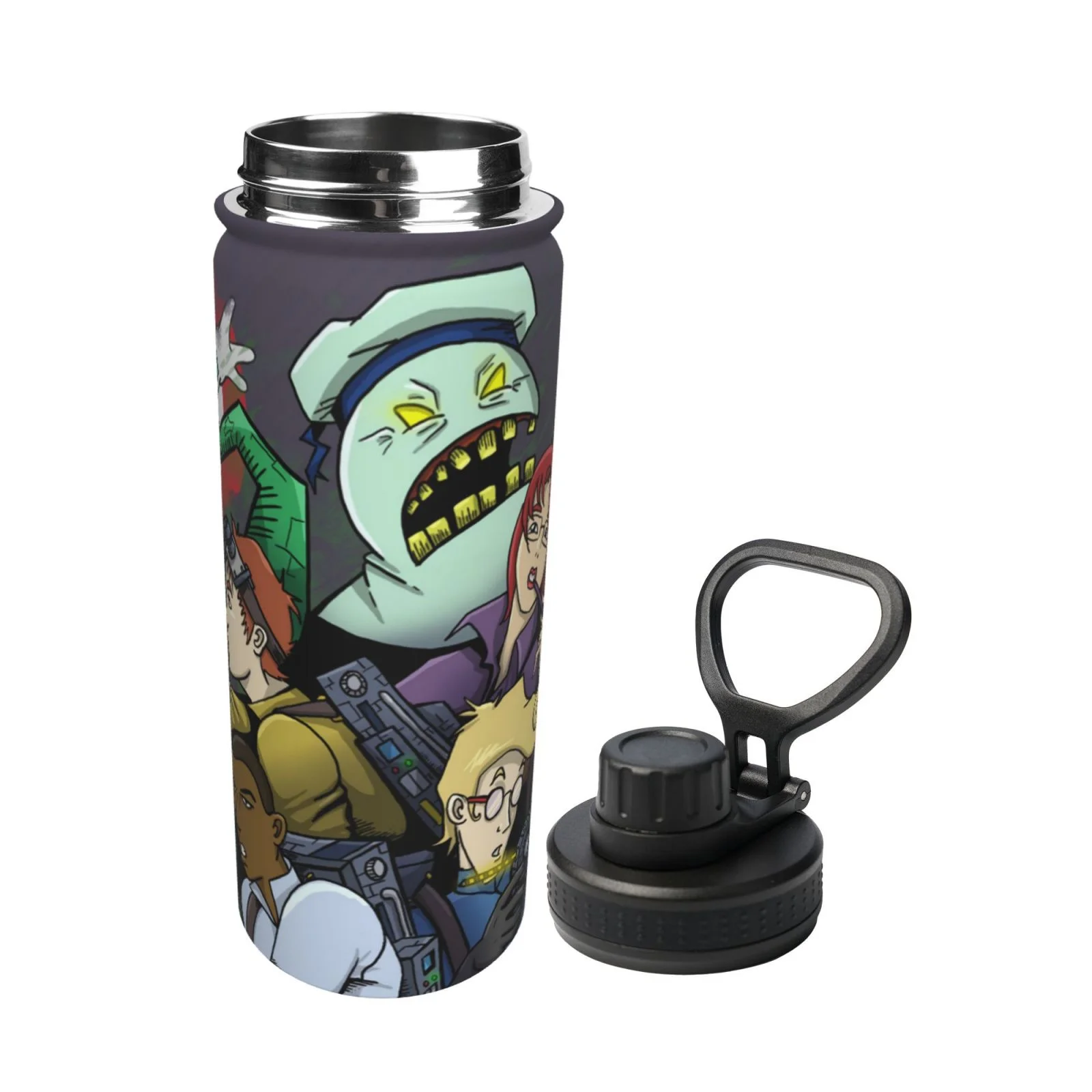 The Real Ghostbusters Sports Insulated Water Bottles Kettle Stainless Steel Portable Cup18OZ For Travel Gym School