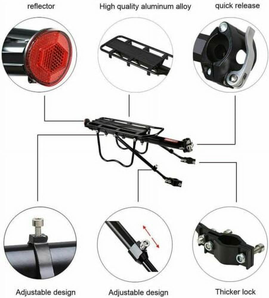 Rear Bike Cargo Rack Quick Release Alloy Carrier