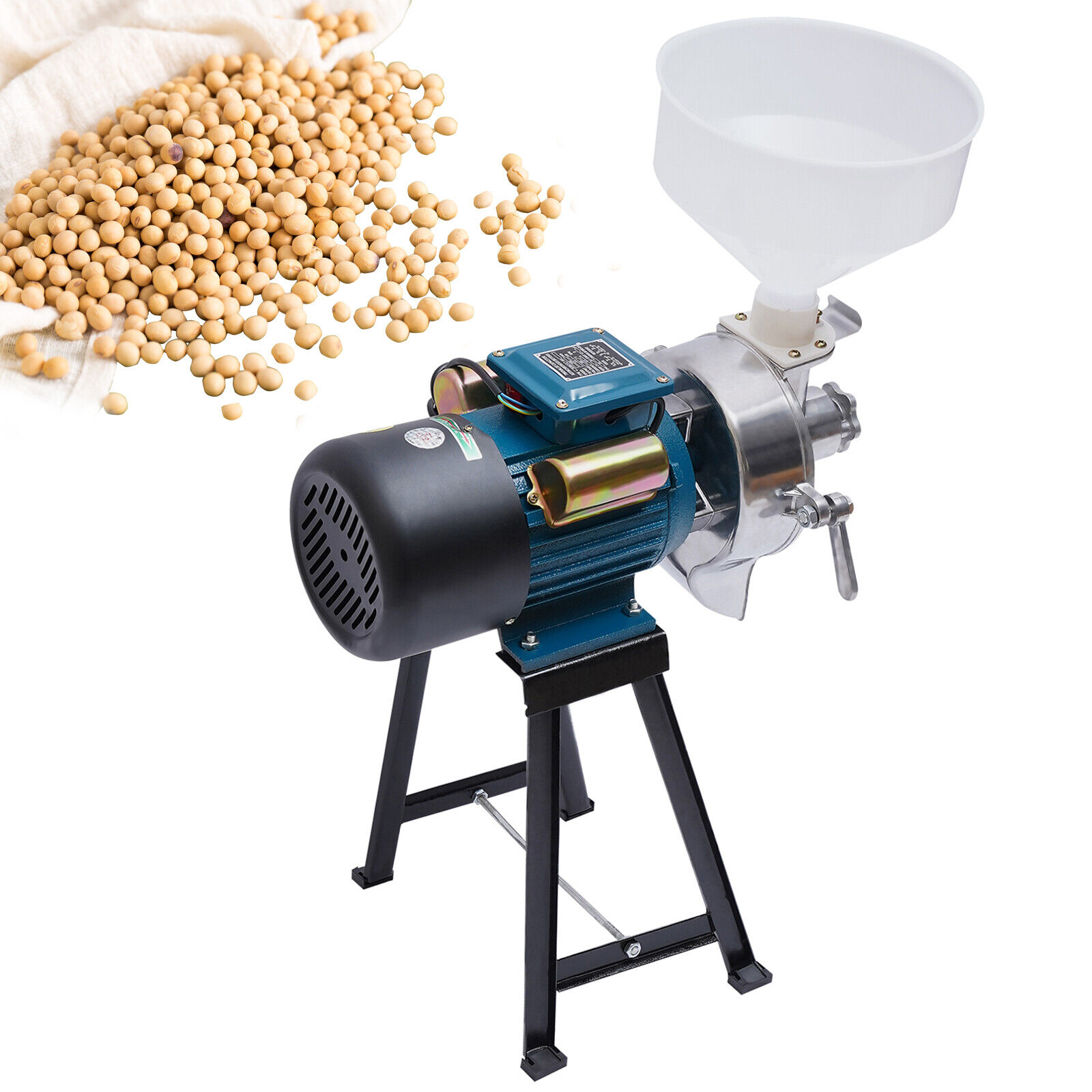 Fichiouy 2200W Electric Grinder Mill Grain Rice Corn Wheat Feed/Flour Wet Cereal Machine