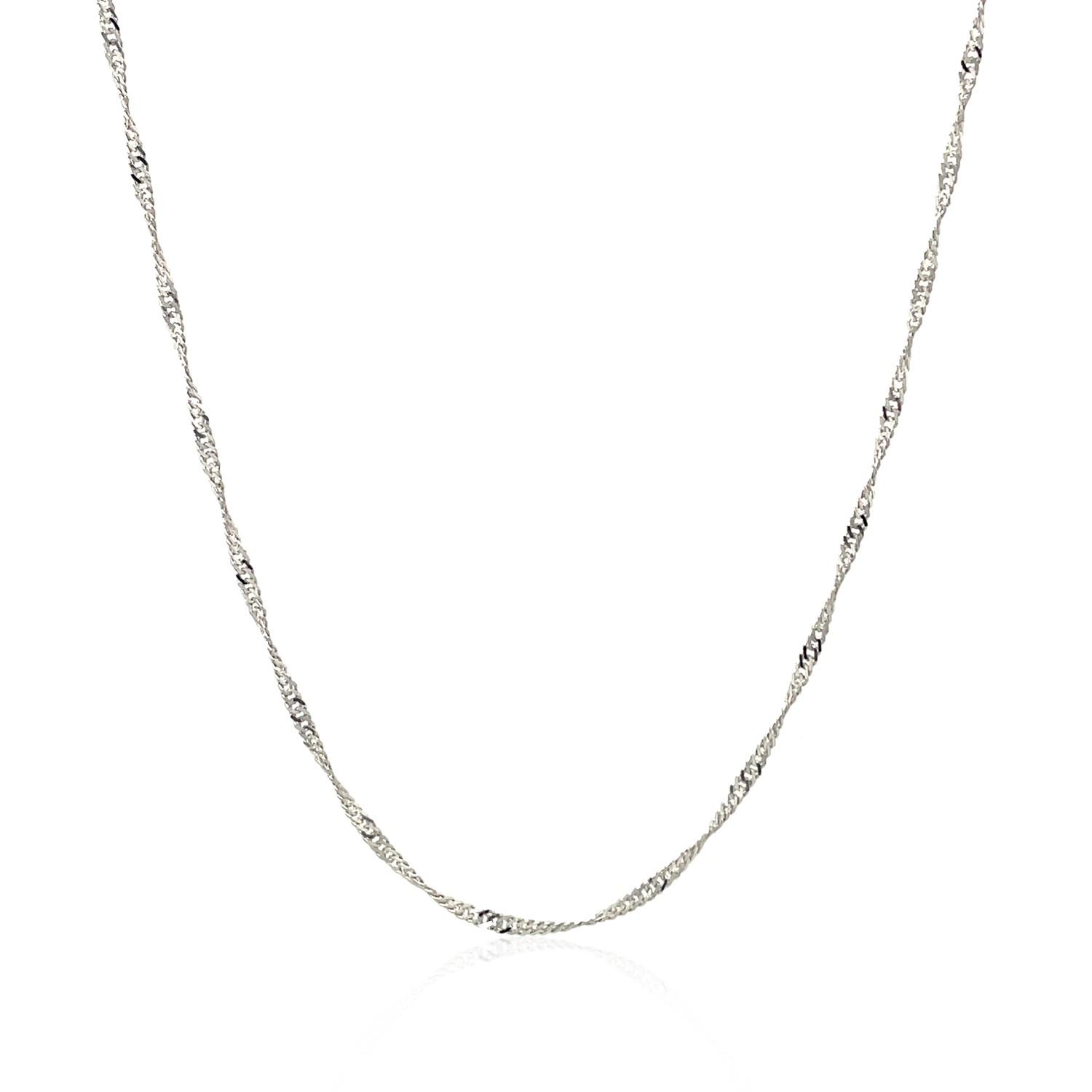 ARAIYA JEWELRY 14K White Gold 1.52 mm Singapore Chain 16'' for Women