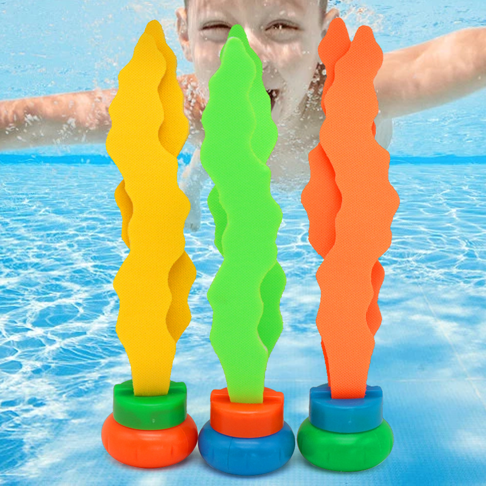 Funny Interactive Diving Toy - Sea Weed Throwing - Educational - Ideal for Swimming - Set of 3