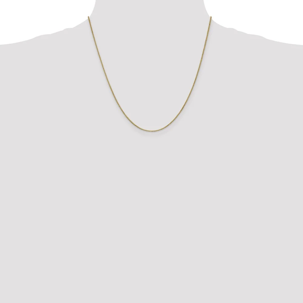 Real 14kt Yellow Gold 1mm Box Chain; 20 inch; Lobster Clasp; for Adults and Teens; for Women and Men