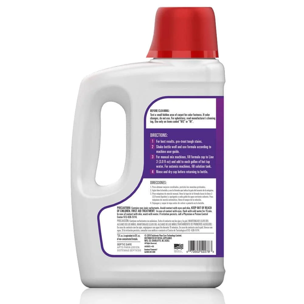Hoover, White Paws & Claws Deep Cleaning Carpet Shampoo with Stainguard, Concentrated Machine Cleaner Solution for Pets, 64oz Formula, AH30925, 64 oz, 64 Fl Oz