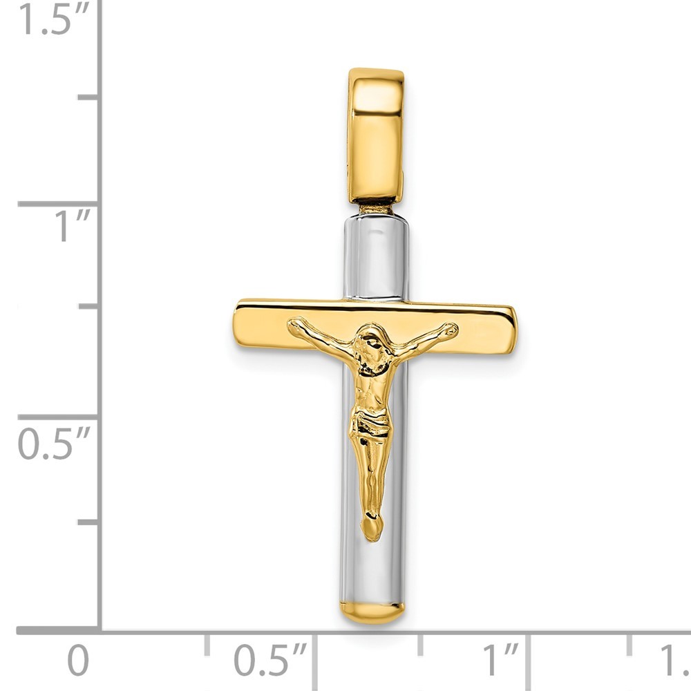 14k Two tone Gold Crucifix Pendant Necklace Measures 24.9x17.25mm Wide Jewelry Gifts for Women