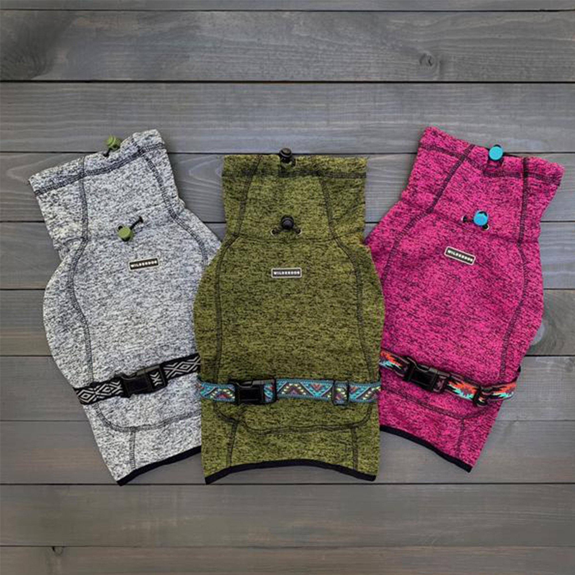 Wilderdog  Dog Fleece Jacket - Neoprene Neck Gaiter, Two Adjustment Points, Elastic Back Leg Loops and Waist Strap Keep Sweater Snug 1 ea