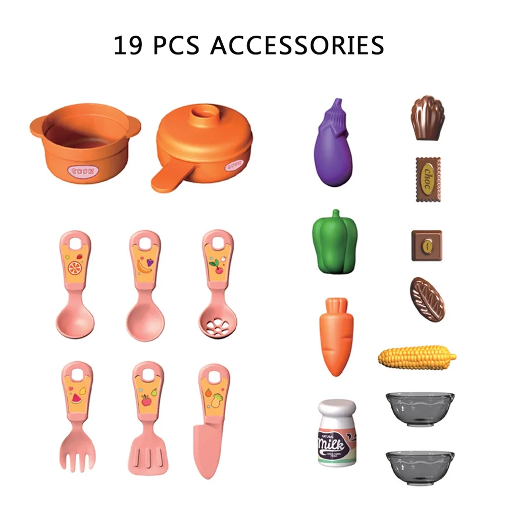 Adofi Kids Picnic & Kitchen Playset, Portable Picnic Basket with Musics & Lights, Color Changing Play Foods, Sink, Pretend Play Oven and Other Accessories Toys for Boys and Girls