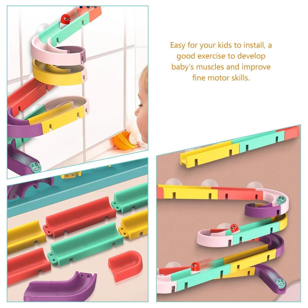 1 Set Rolling Ball Track Toy Track Building Toy Kids DIY Educational Toy