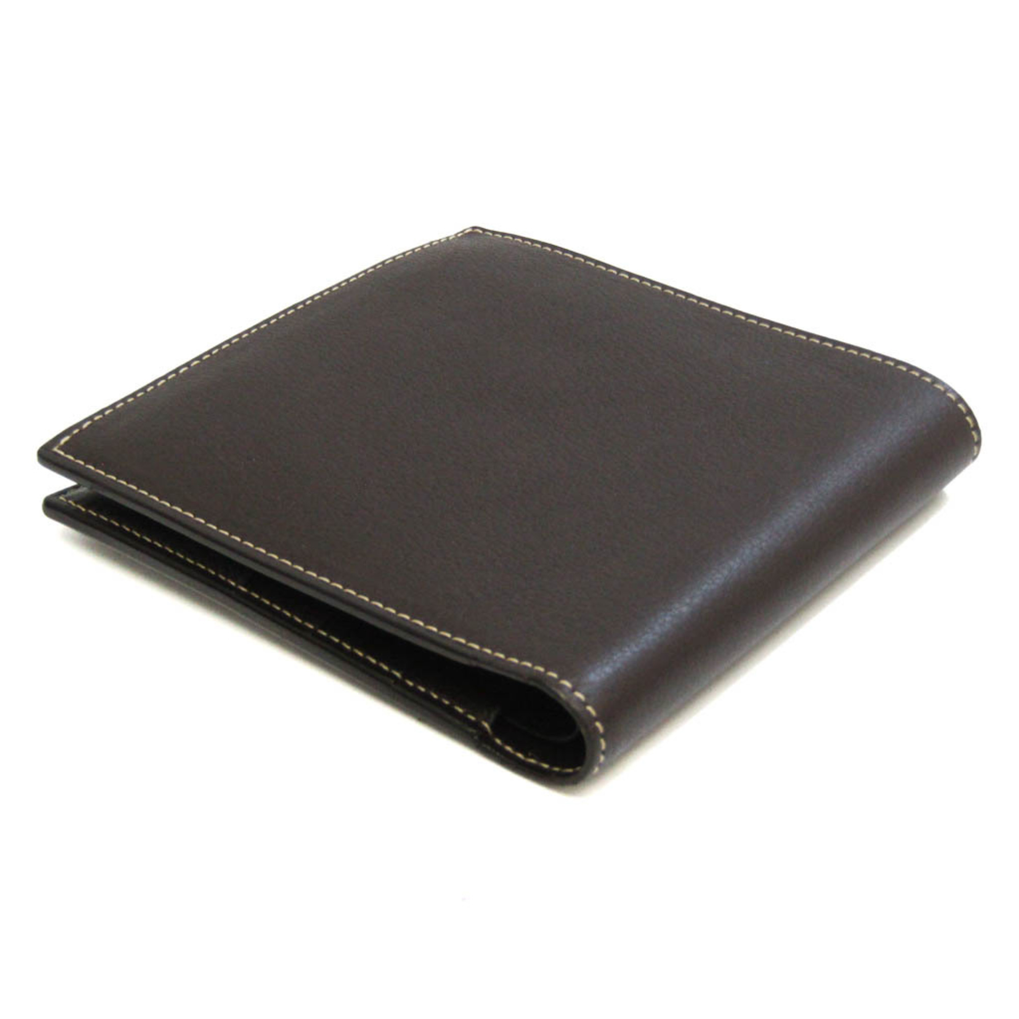 Pre-Owned Cartier Men's Leather Wallet (bi-fold) Dark Brown (Good)