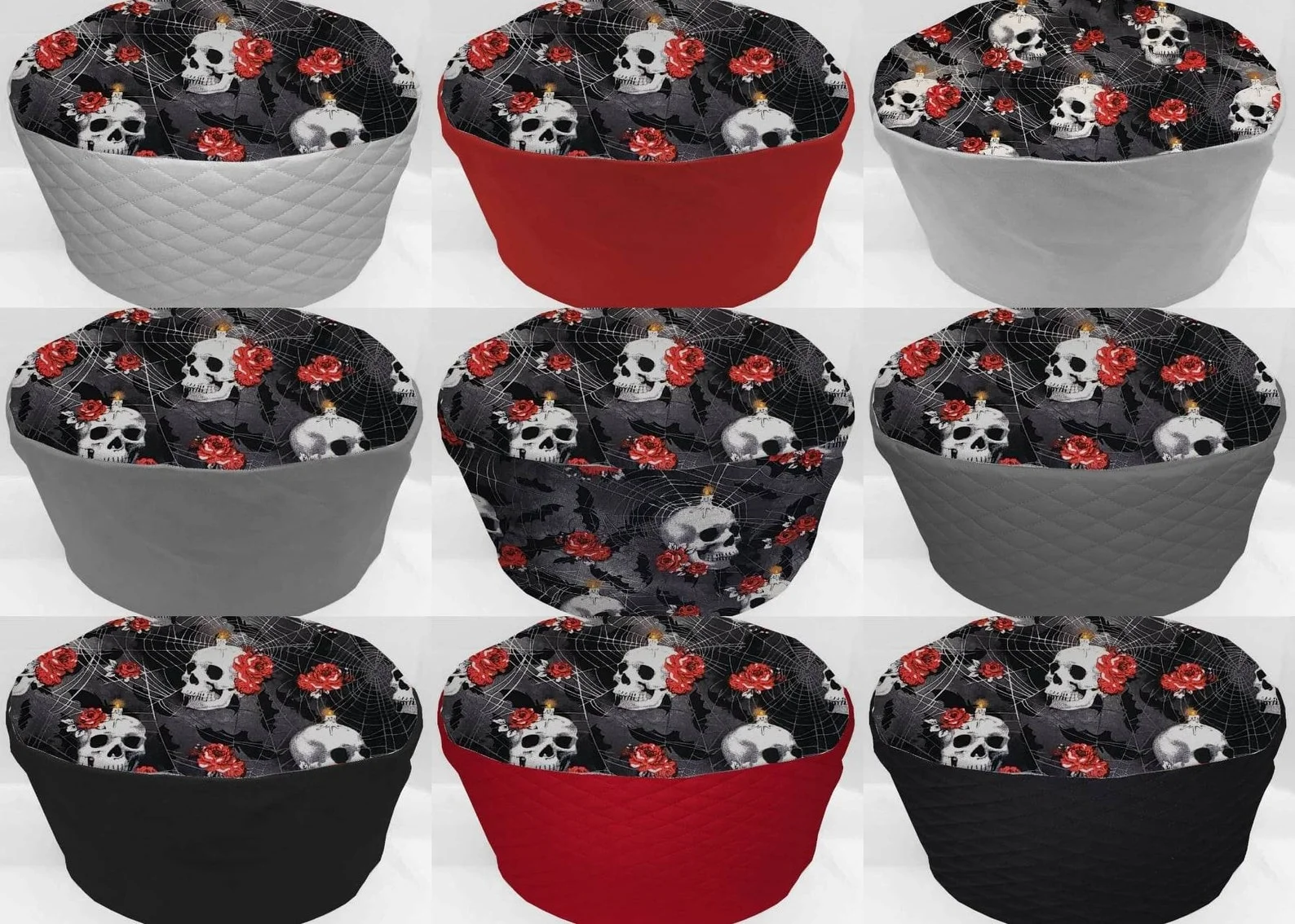 Skulls Webs & Roses Slow Cooker Cover by Penny's Needful Things (All Skulls Webs & Roses, Large)