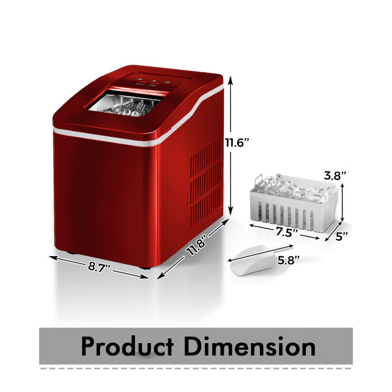 Self-Cleaning Portable Ice Maker - 26.0 lb - Chewable Ice in Minutes