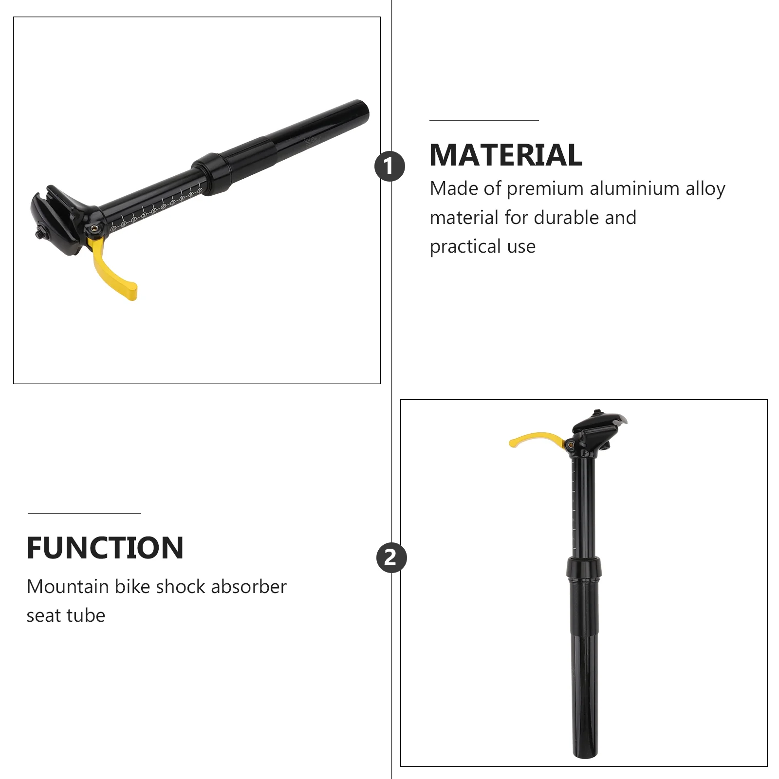 Etereauty Bike  Seatpost Seatpost Mountain Suspension Aluminum Cycling Metal Post Dropper Road Rod Accessories Post Adjustable