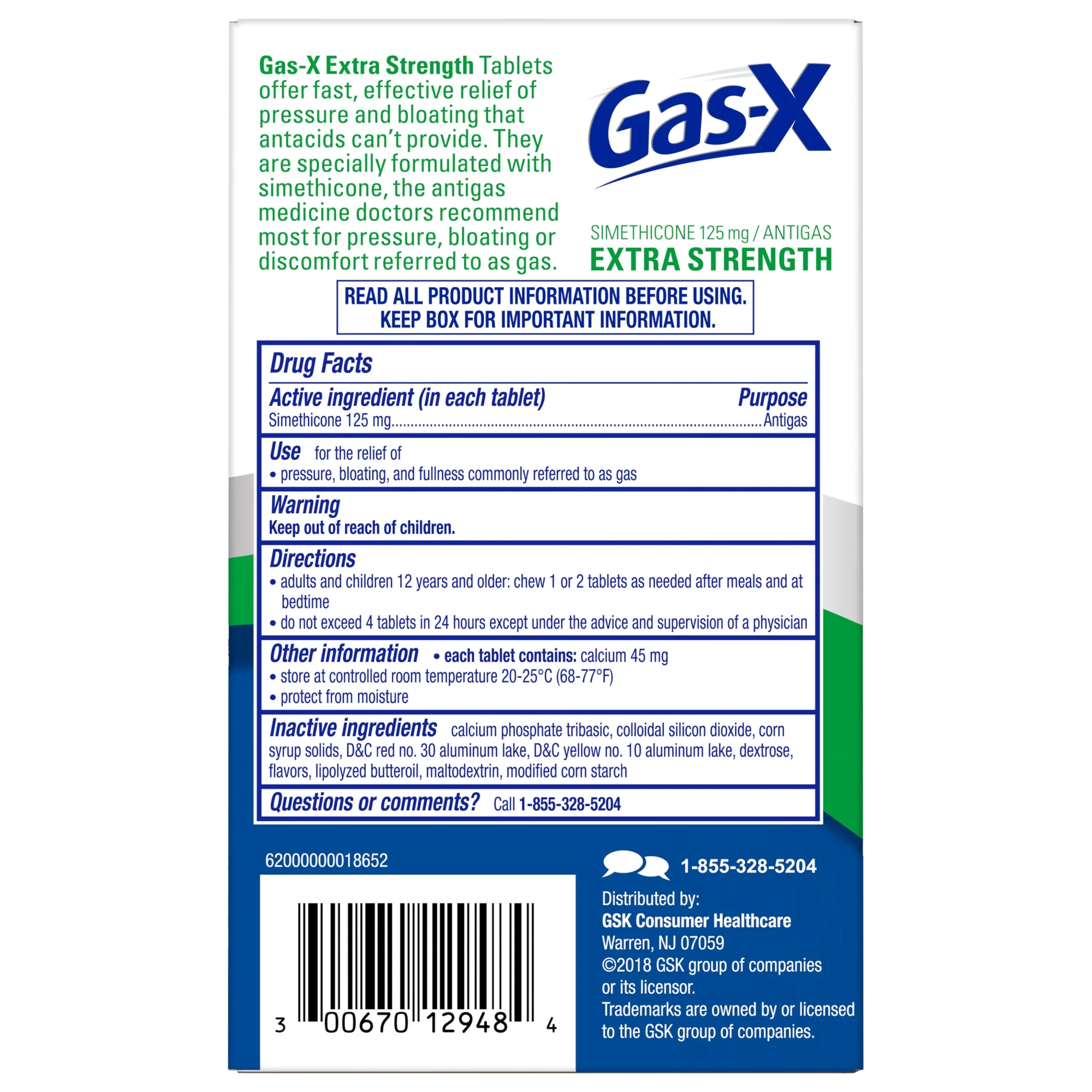 Gas-X Extra Strength Gas Relief Chewable Tablets, Peppermint Creme, 48 Count