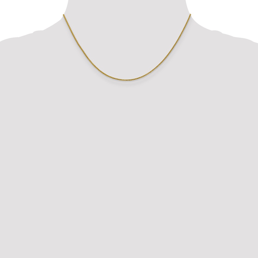 Leslie's Real 14kt Yellow Gold 1mm Diamond Cut Open Franco Chain; 16 inch; Lobster Clasp; for Adults and Teens; for Women and Men