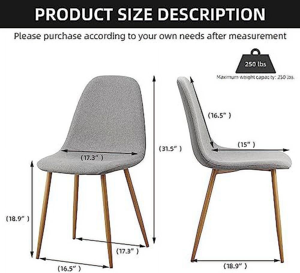 NLIBOOMLife Dining Chairs Set of 4 Washable PU Faux Leather Dining Side Chair Mid Century Modern Dining Room Chairs Comfortable Upolstered Cushion Seat with Metal Legs for Home Kitchen Br