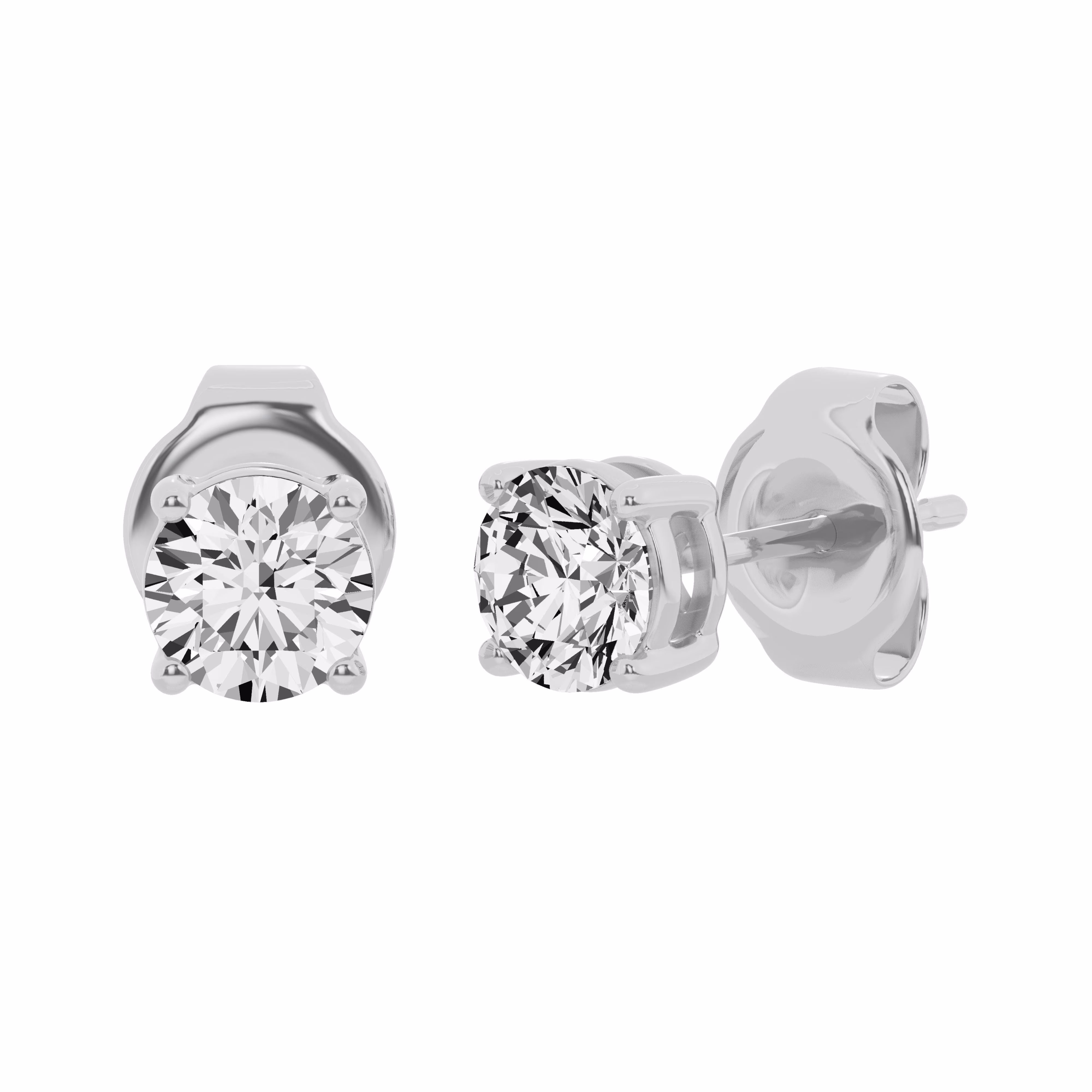 Unique Moments 1.50 Carat Lab Grown Round Cut Diamond Stud Earrings for Women 14K White Gold