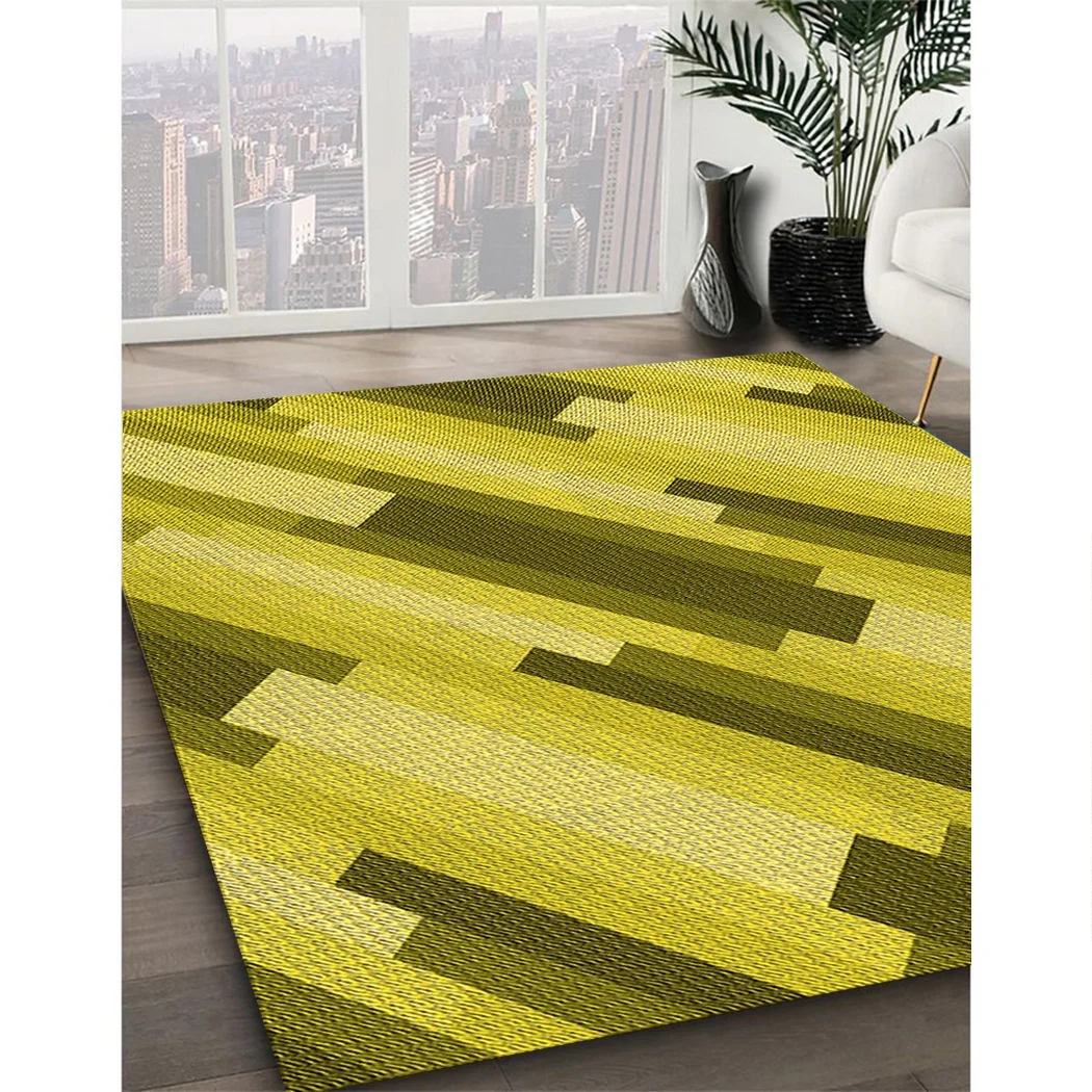 Ahgly Company Indoor Rectangle Patterned Rubber Ducky Yellow Area Rugs, 2' x 4'