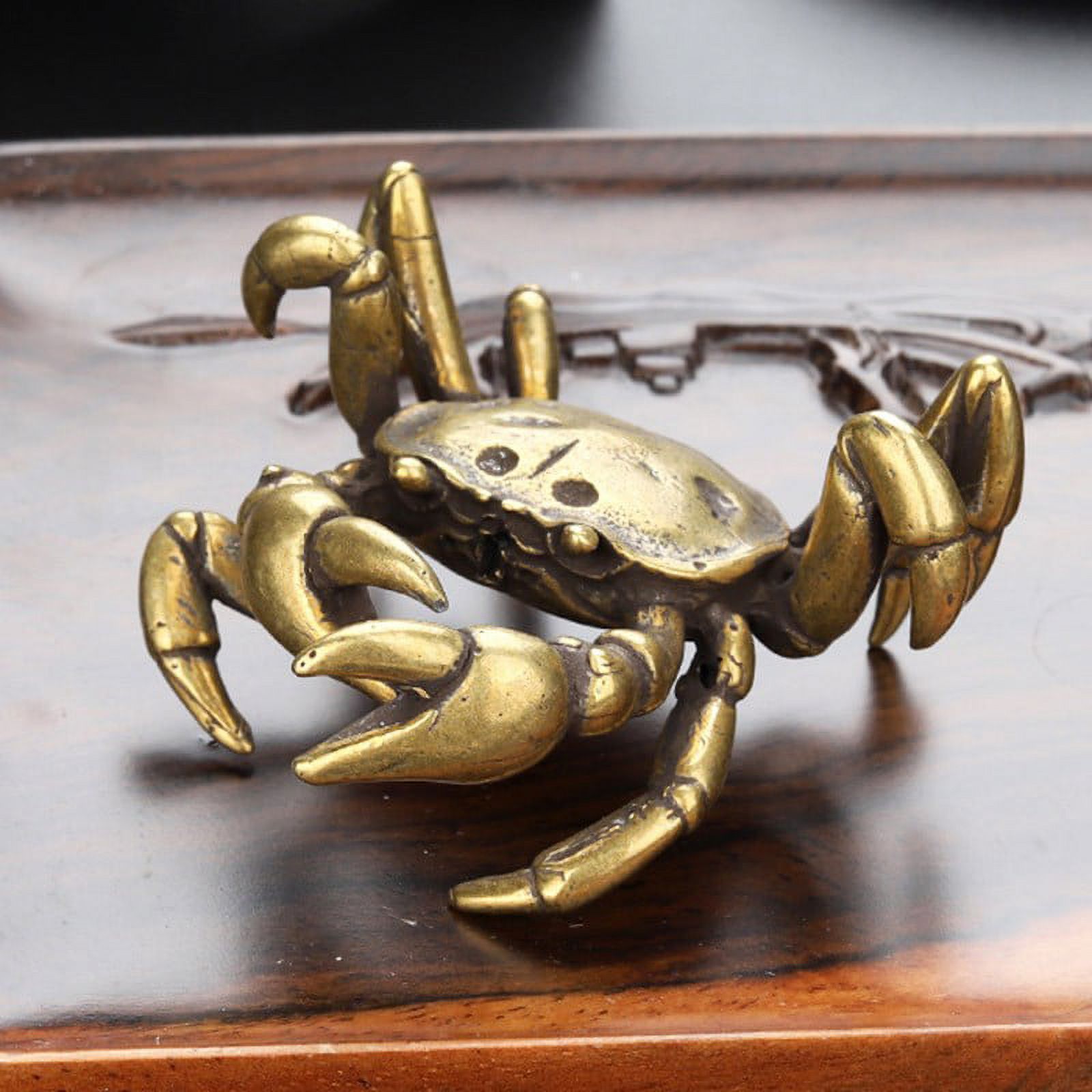 HARFELL Solid Copper Crab Miniature Figurines Home Desk Decor Ornaments Handmade Crafts