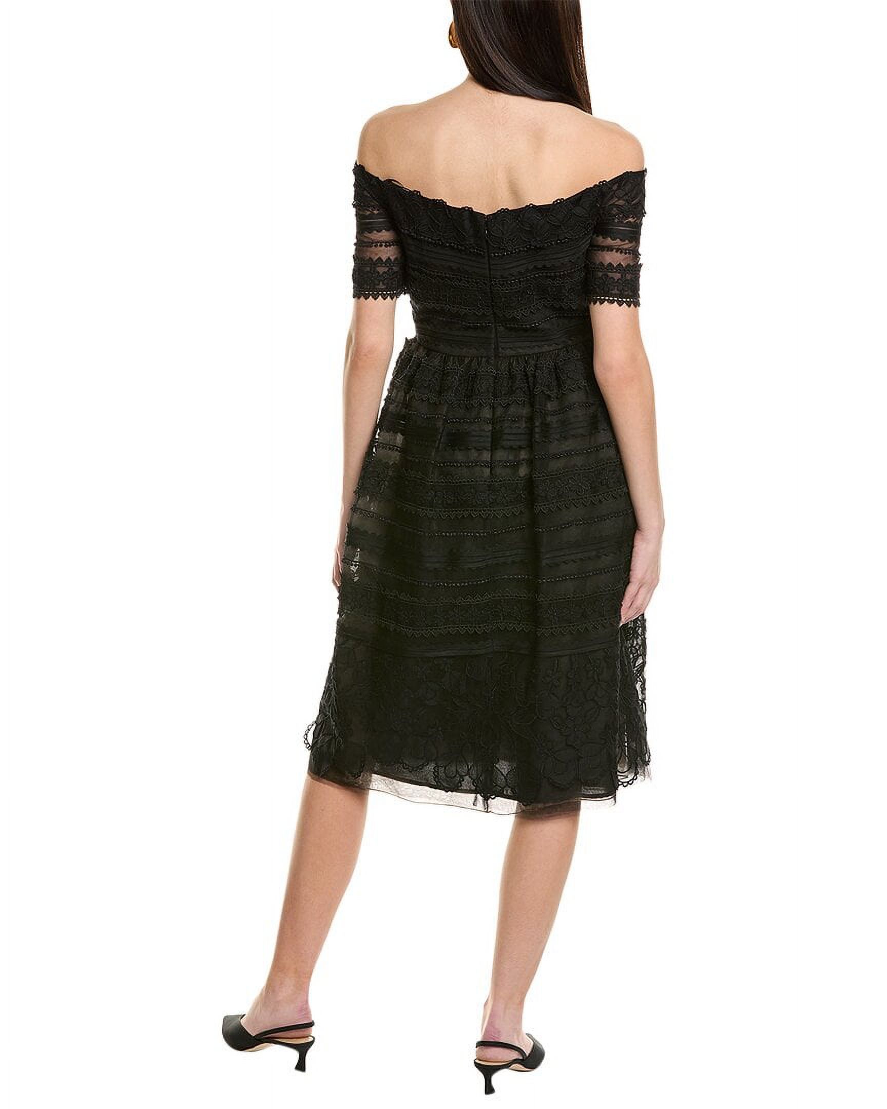 Carolina Herrera womens  Lace Off-Shoulder Midi Dress, 10, Black