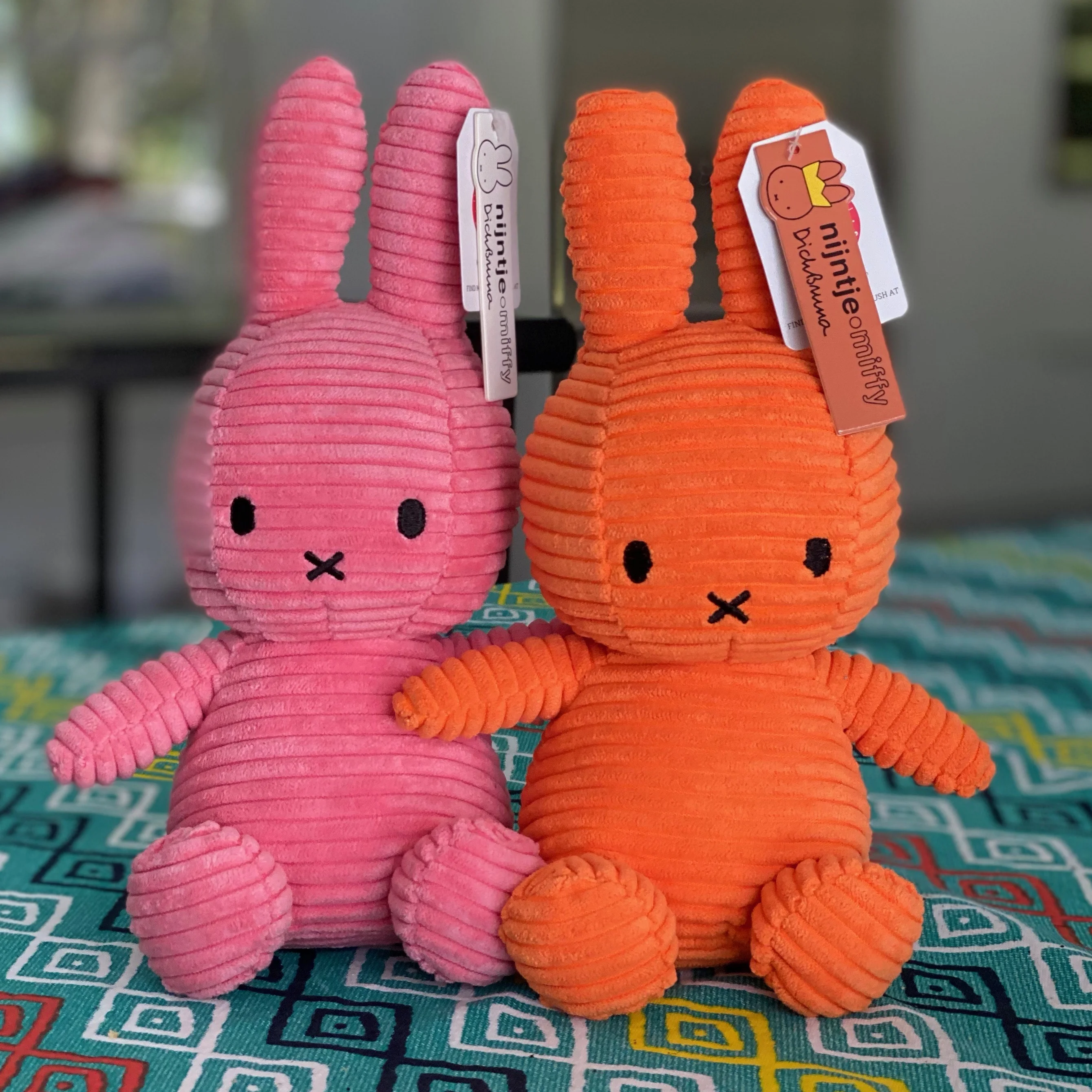 Miffy or Nijntje Sitting Corduroy Pink - 23cm ~ 9 inches, the Super Soft Plush Stuffed Bunny