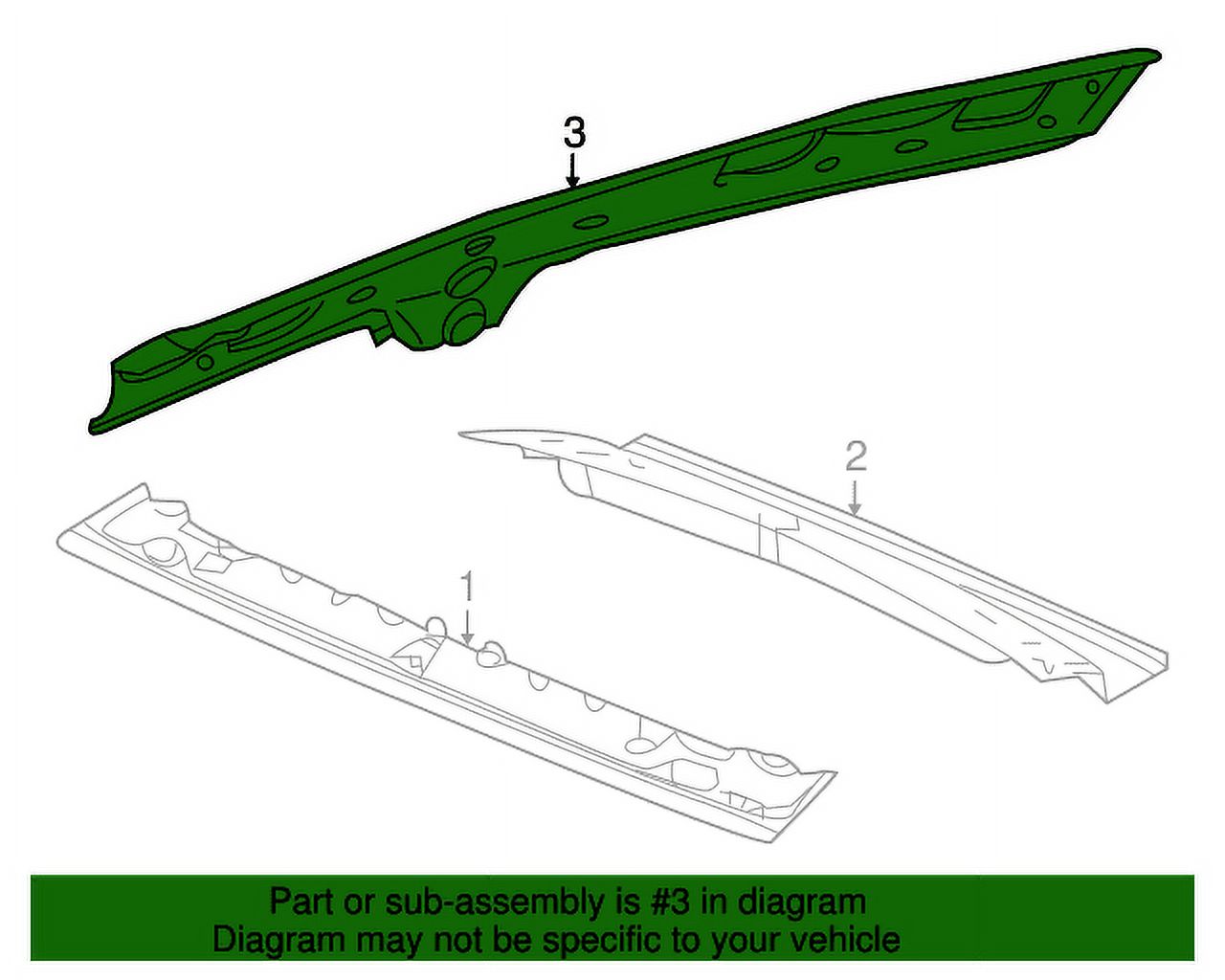 Honda : Genuine OEM Factory Original, Rail L. Roof Side - Part # 64611-SZN-A00ZZ