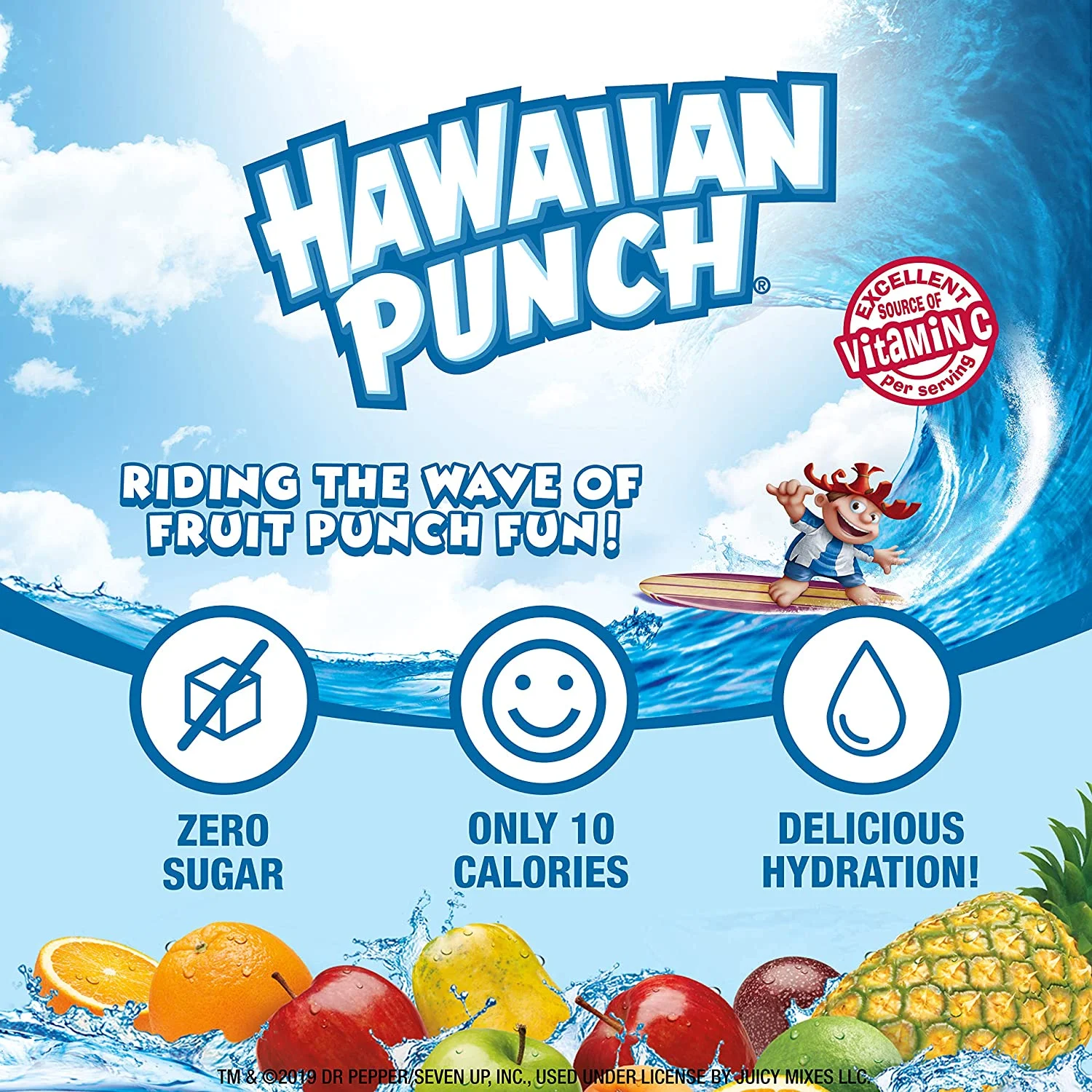 Hawaiian Punch Powder Drink Mix Variety, Lemonade, Lemon Berry Squeeze, Polar Blast, 30 count, Sugar Free