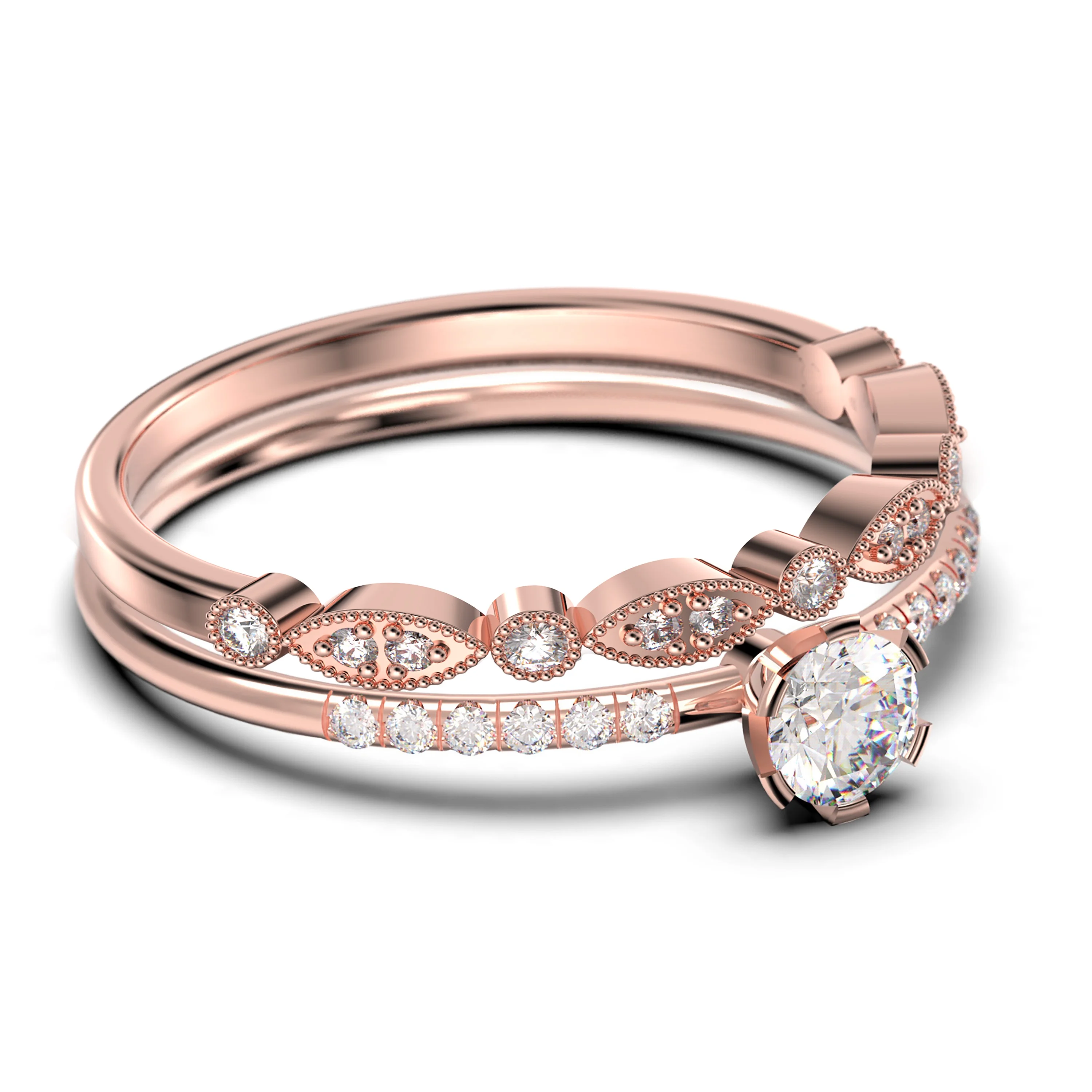 Dazzling Minimalist 1.05 Carat Classic Round Cut Diamond Moissanite Affordable Engagement Ring, Wedding Ring in10k Solid Rose Gold, Gift For Her, Bridal Set, Matching Band, Promise Ring