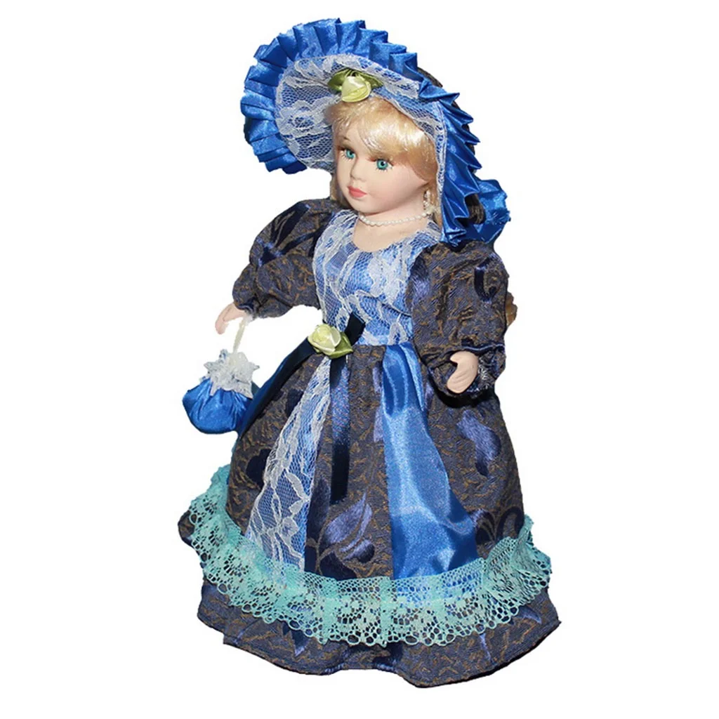 Antique Elegant Porcelain Girl for Doll Standing Figurines Handicraft Beautifully Dolls Christmas Gift Exquisite Present