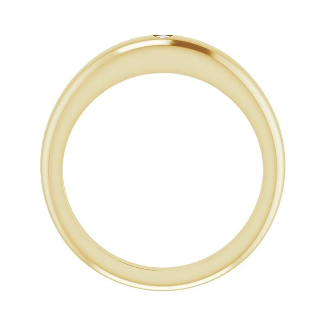 14k Yellow Gold Round 2mm Polished .03 Carat Diamond Petite Dome Ring Size 7 Jewelry Gifts for Women