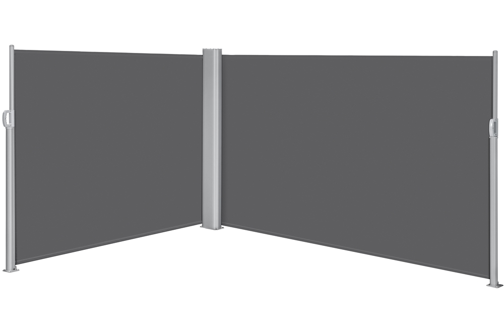 Topeakmart 19.7'L x 5.2'H Side Awning Double Retractable Screen for Patio Garden, Dark Gray
