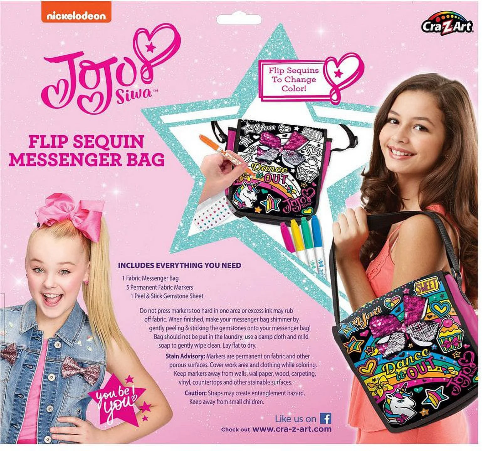 Cra-Z-Art Nickleodeon (2018) JoJo Siwa Sequin Bow Messenger Bag