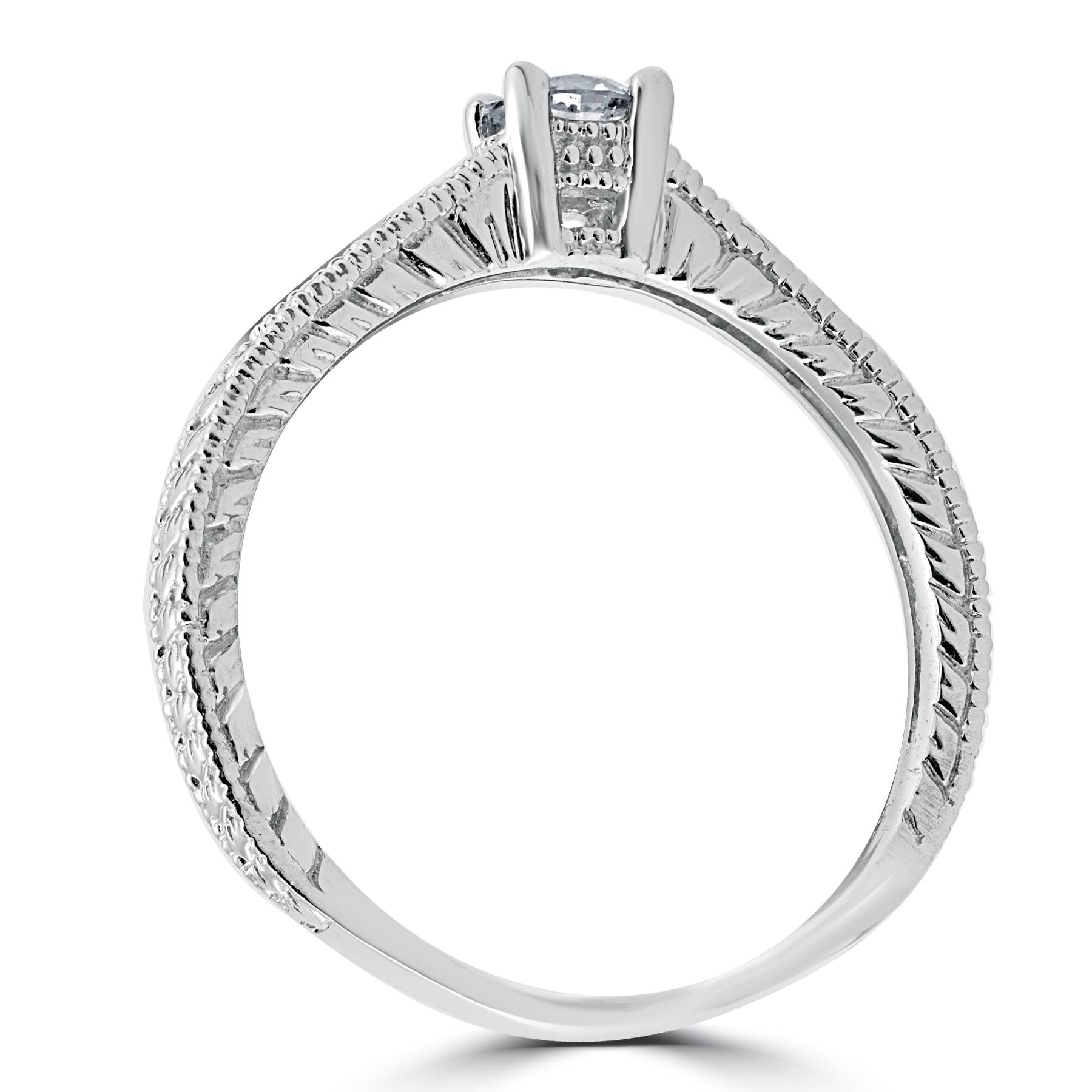 Pompeii3 1/2ct Vintage Diamond Engagement Ring 14K White Gold