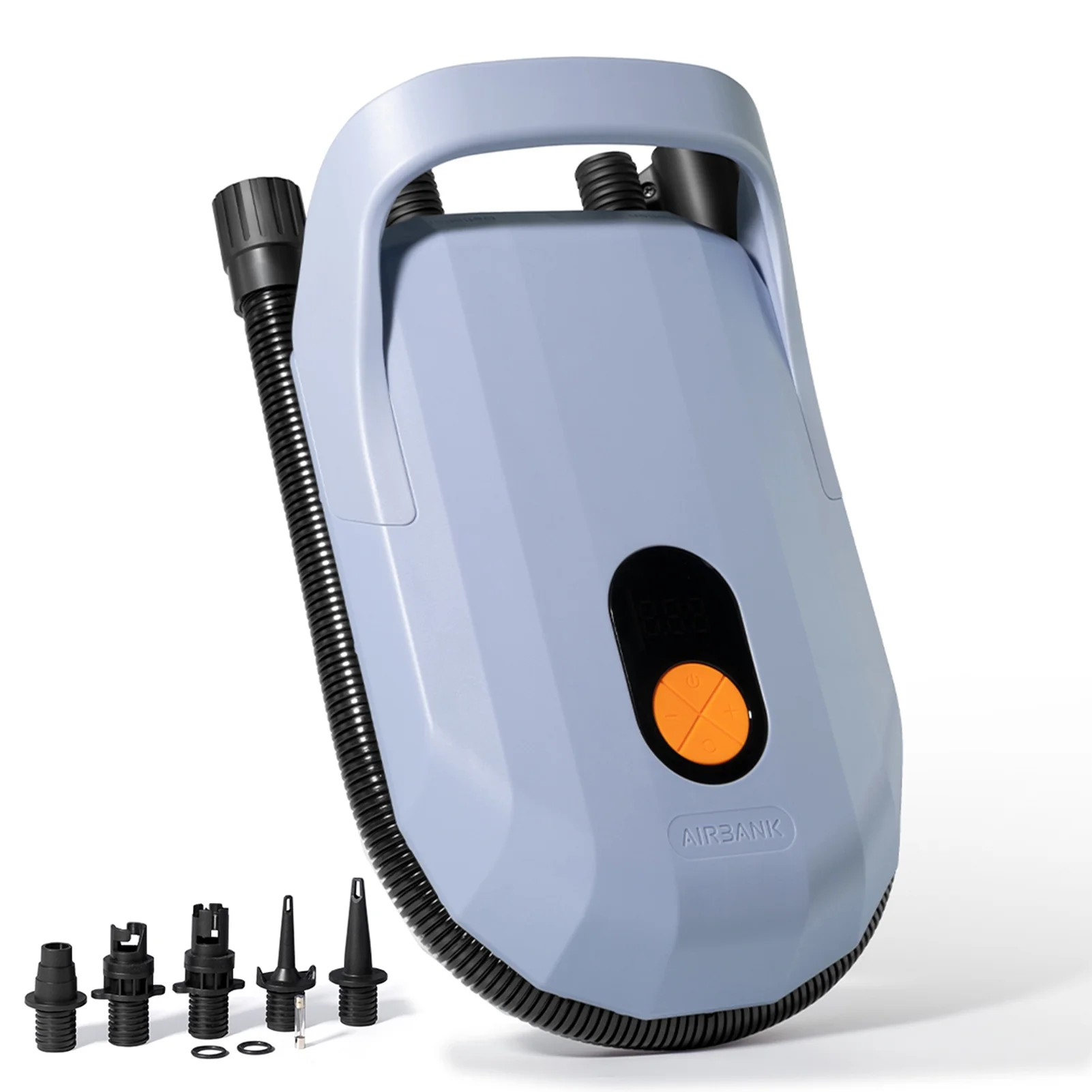 20PSI Double Stage Electric Inflator with 5PCS Air NozzlesPortable Air Pump for Inflation and Deflation, DC Air Pump