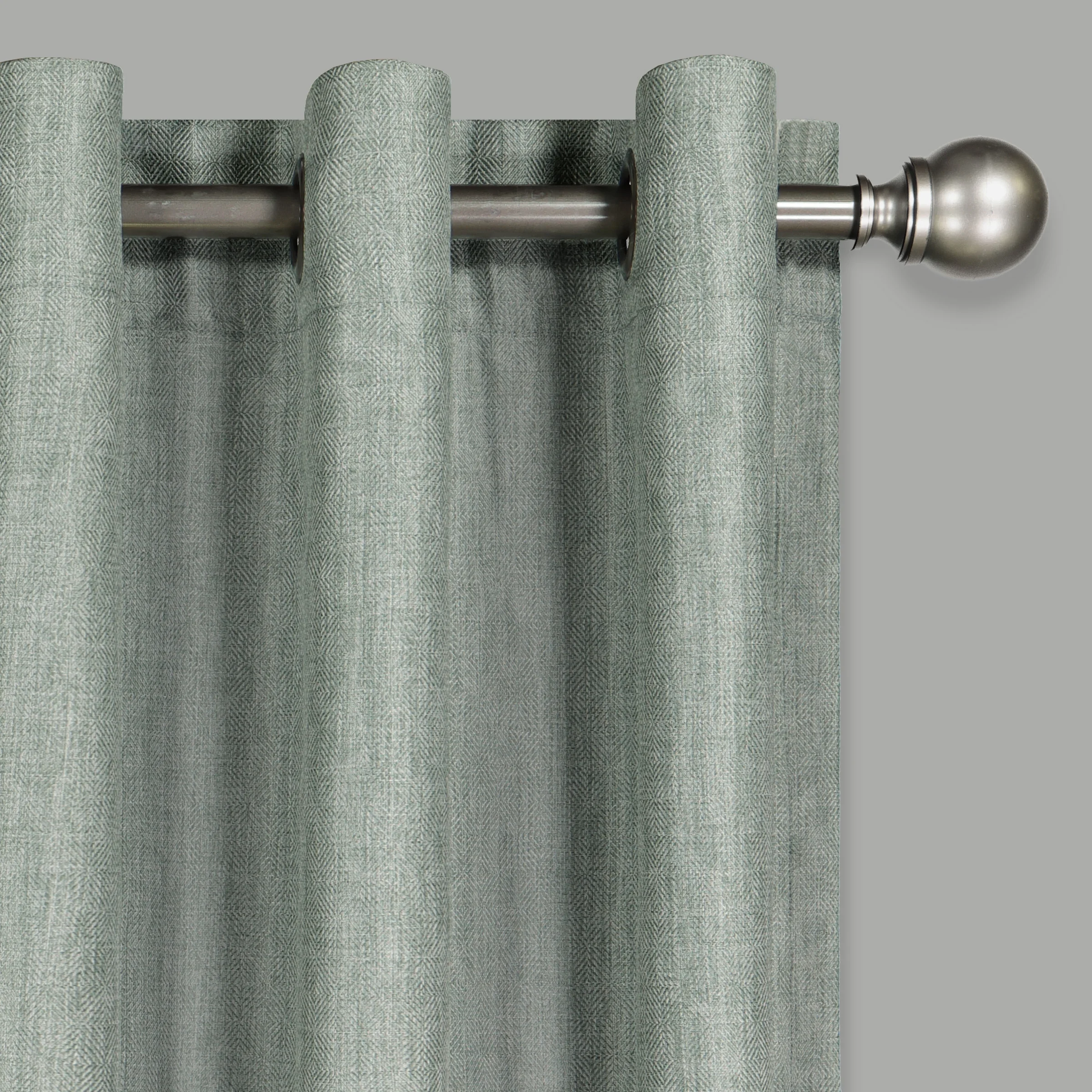 Eclipse Kira Herringbone Absolute Zero Blackout Grommet Top Window Panel, Celadon, 50 x 95